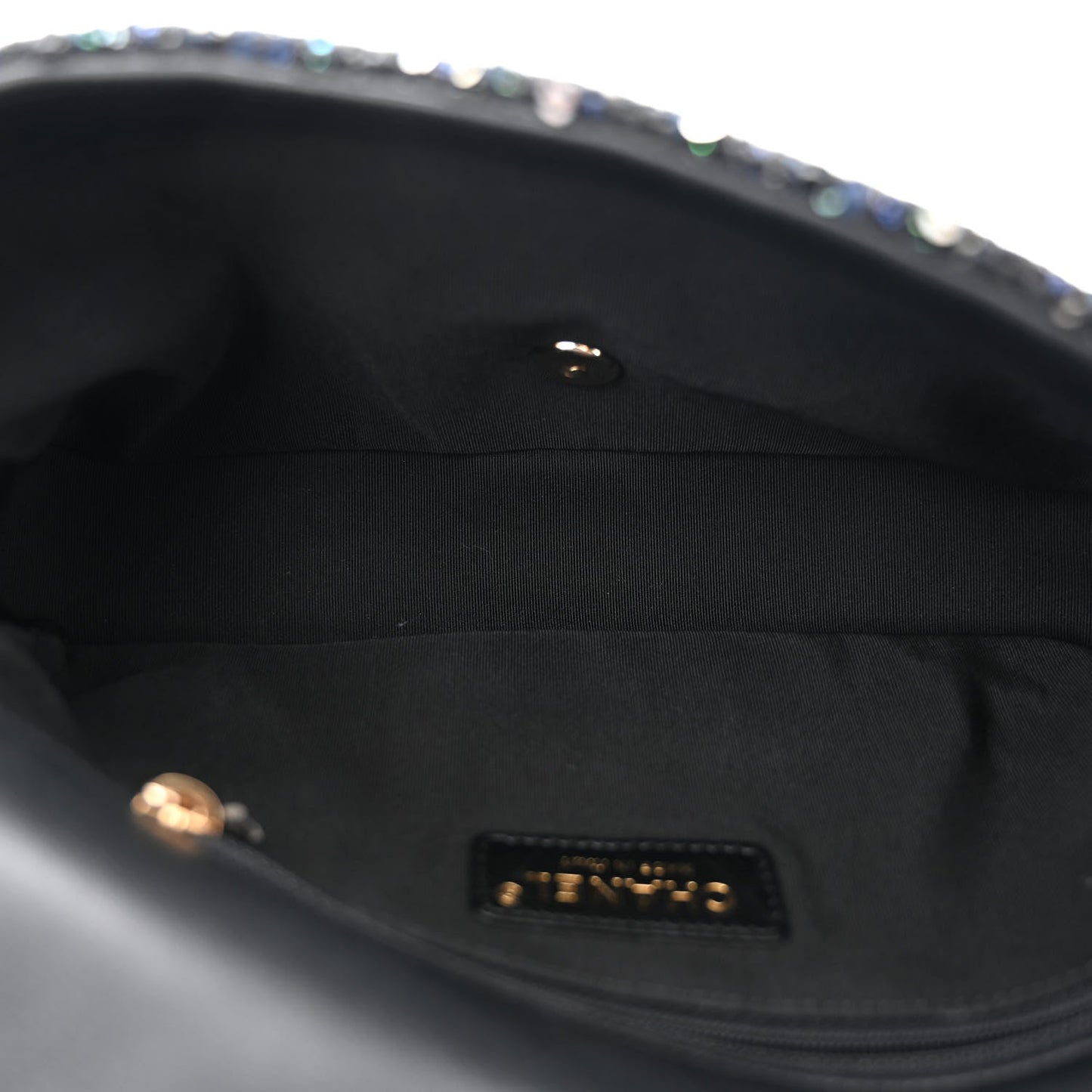 Chanel Tweed Medium Pearl Handle Flap Black Ecru