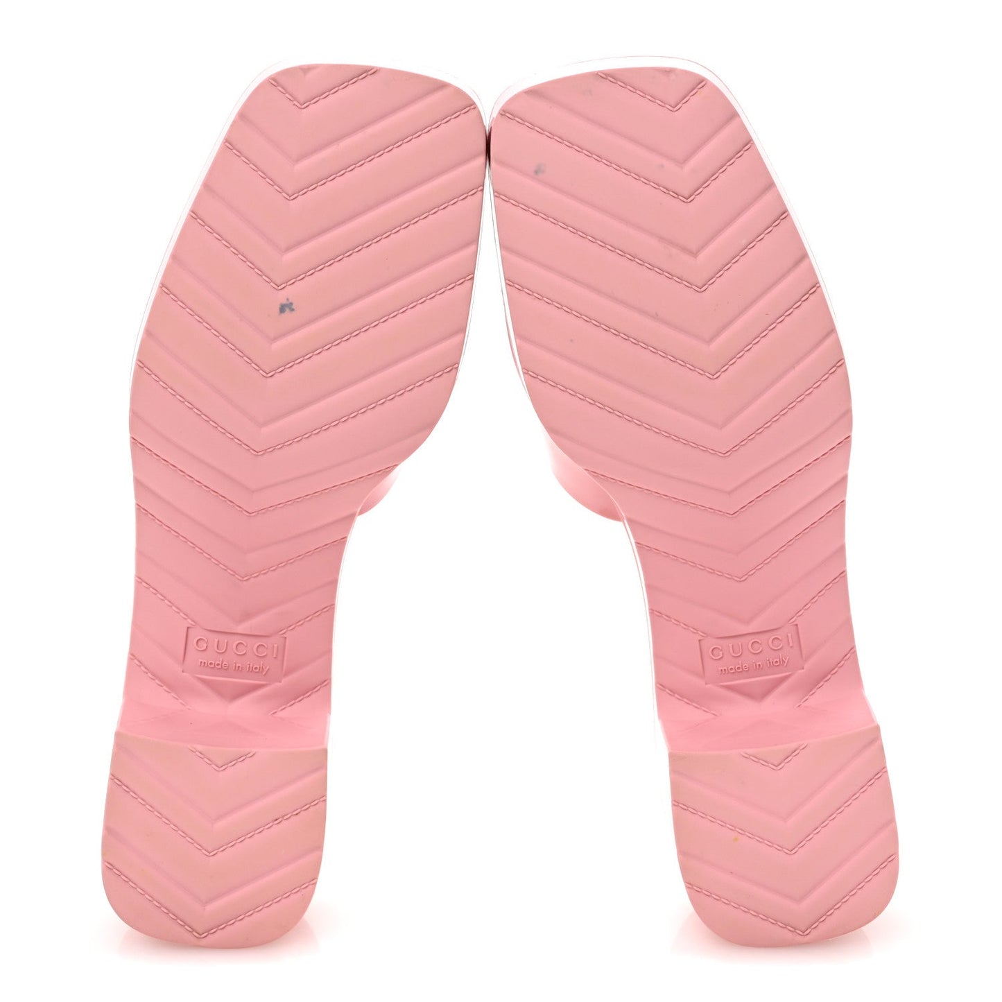 Gucci Rubber Logo Womens Platform 20/60mm Slide Sandals 39 Wild Rose