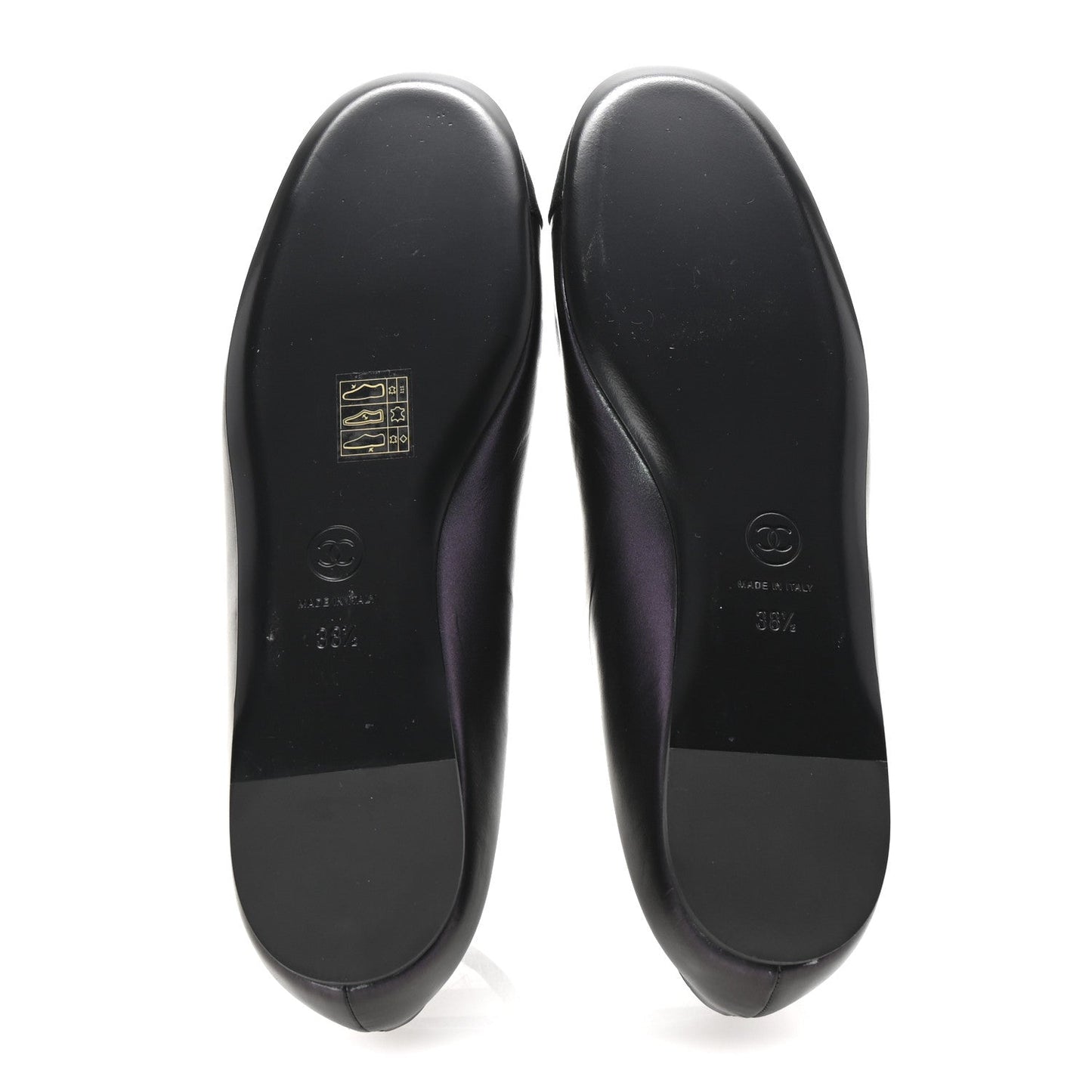 Chanel Lambskin Grosgrain Pearl Mary Jane Flats 38.5 Black