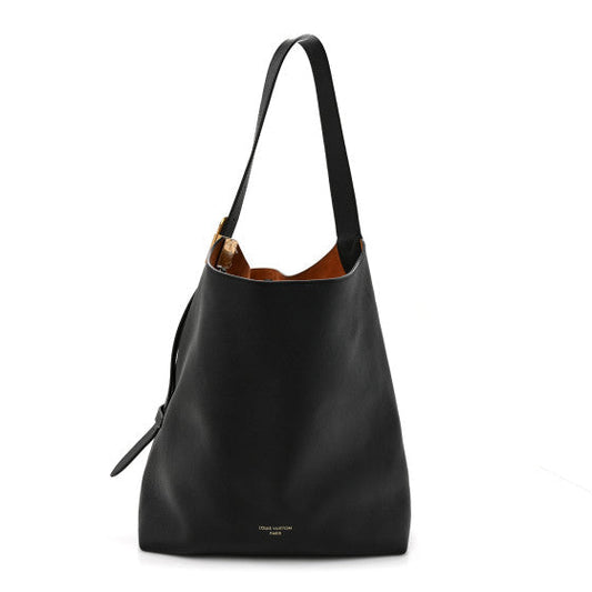 Louis Vuitton Grained Calfskin Low Key Hobo MM Black