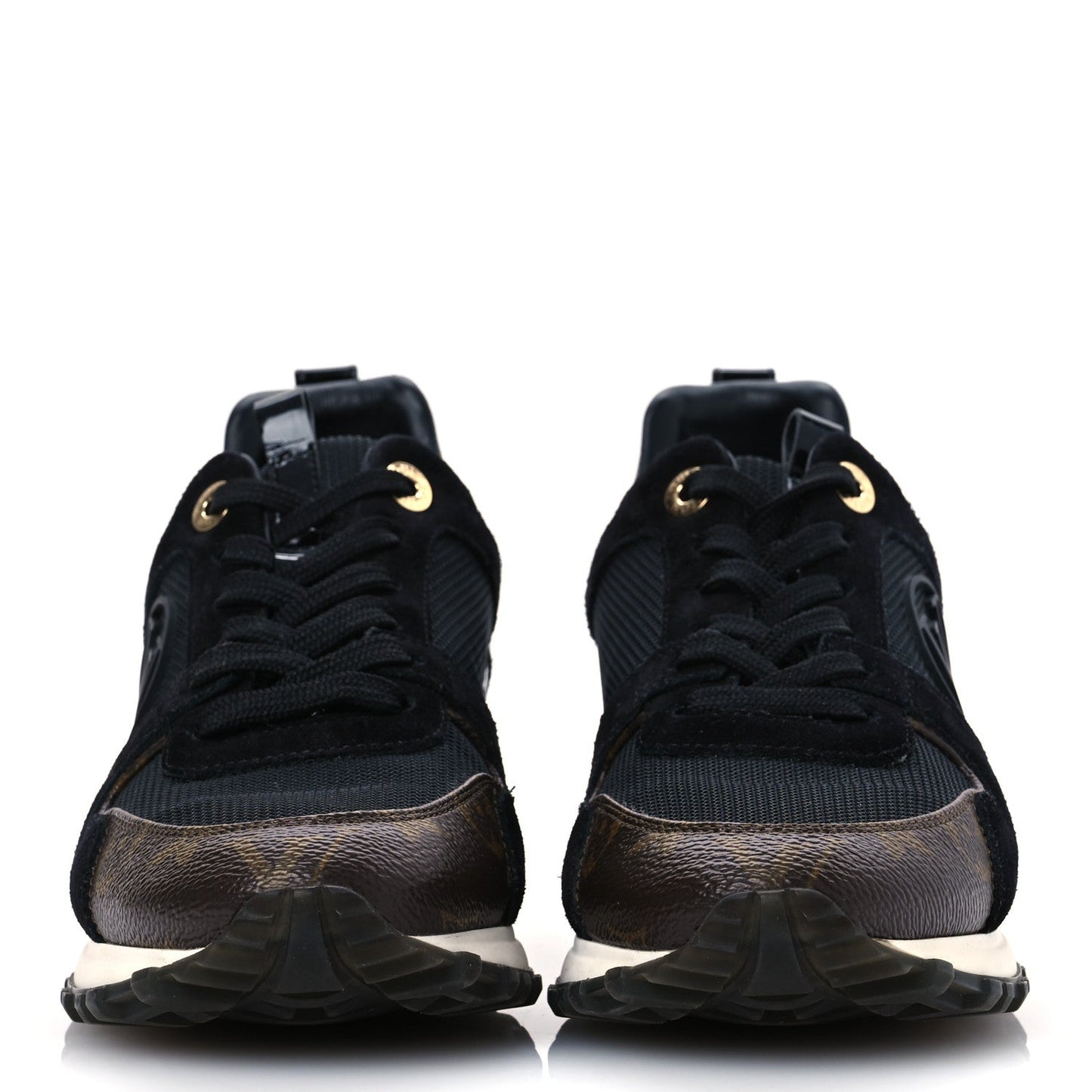 Louis Vuitton Suede Monogram Run Away Sneakers 36.5 Black