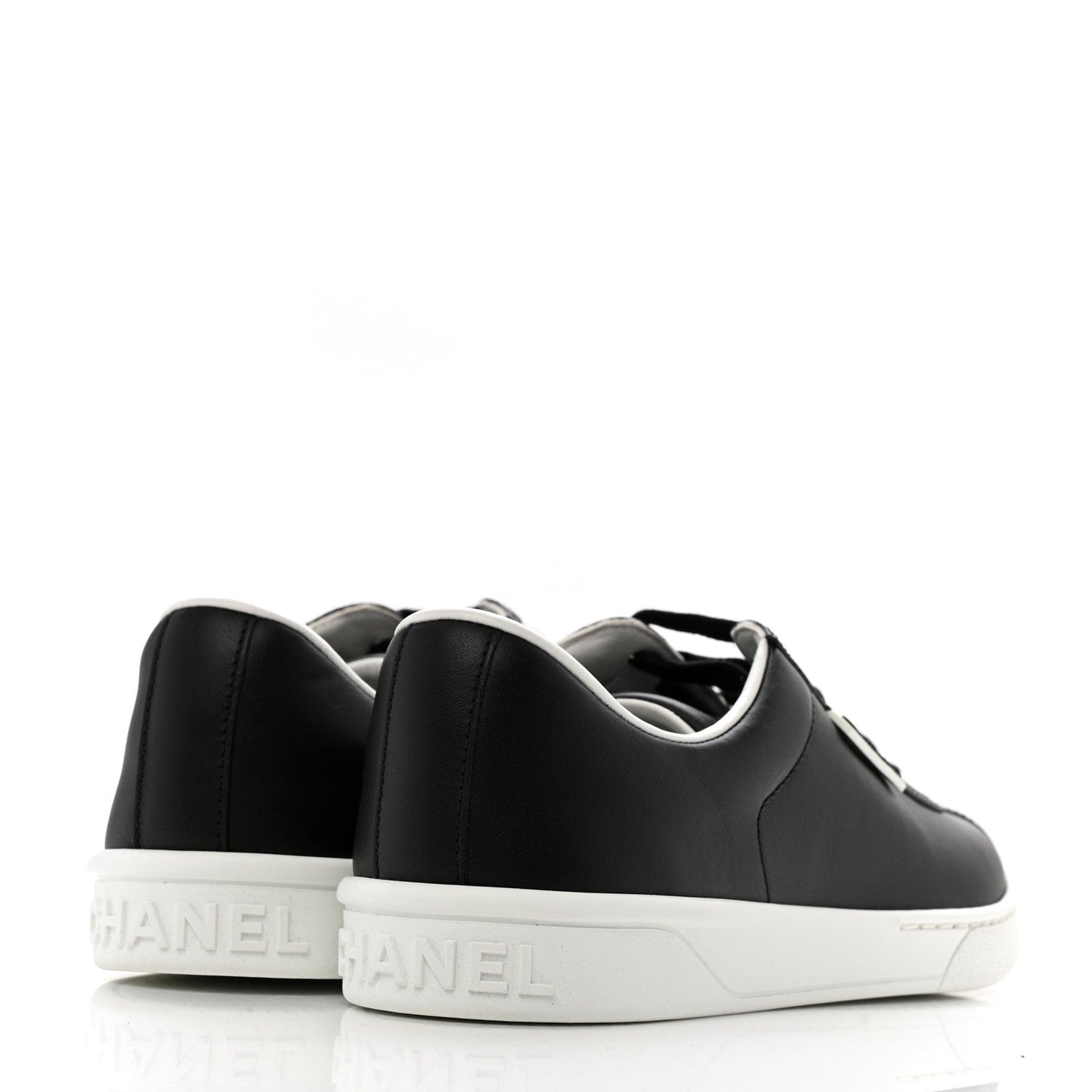 Chanel Calfskin CC Womens Sneakers 38 Black