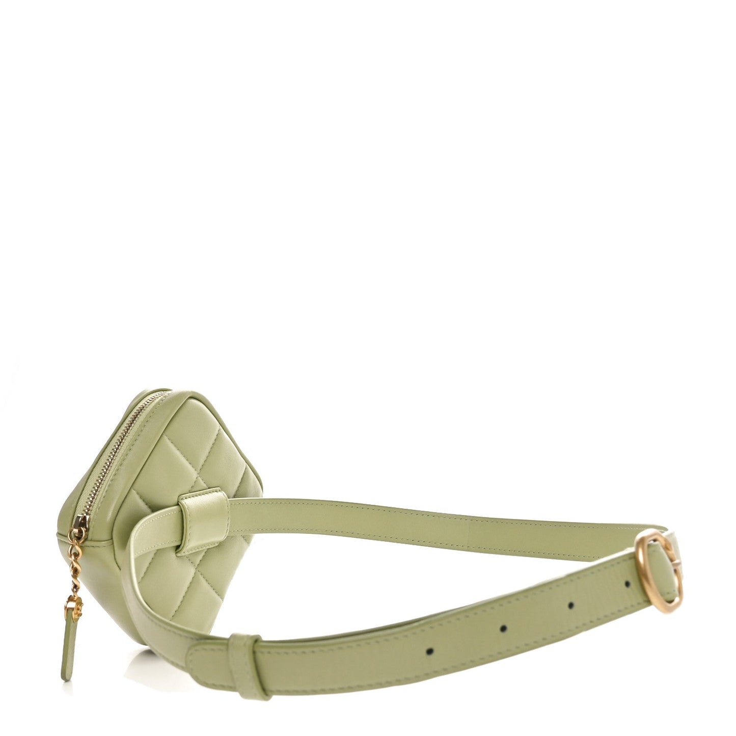 Chanel Lambskin Quilted Coin Purse Belt Bag Green