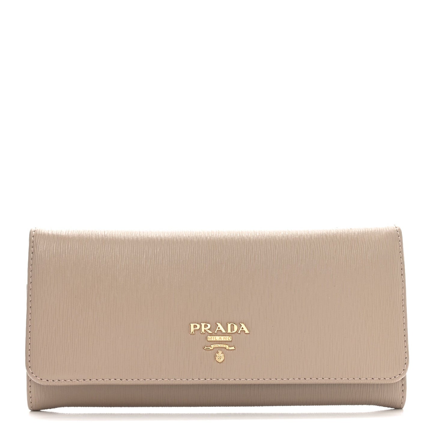 Prada Vitello Move Continental Flap Travel Wallet Cammeo