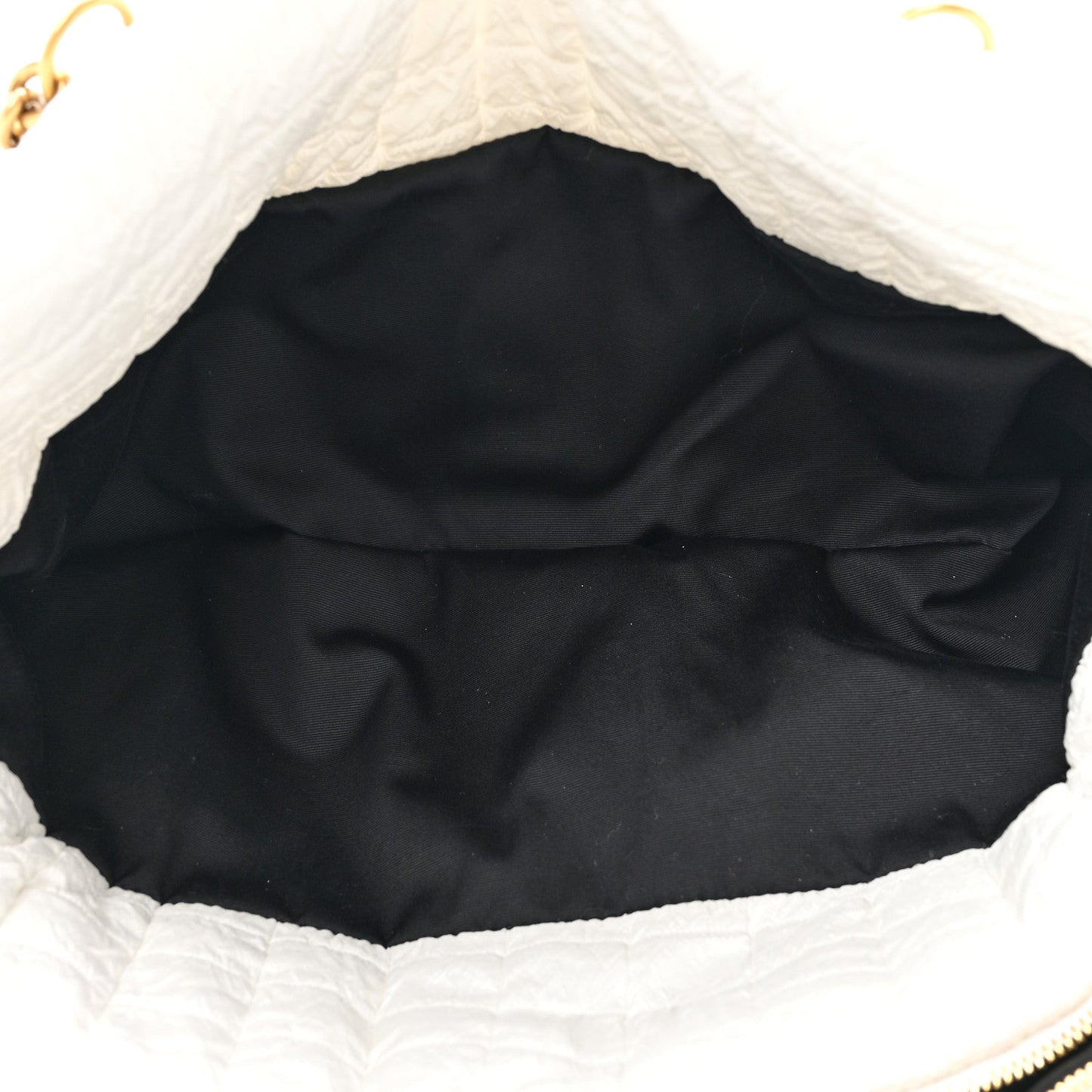 Saint Laurent Nylon Gloria Quilted Travel Bag Milky White