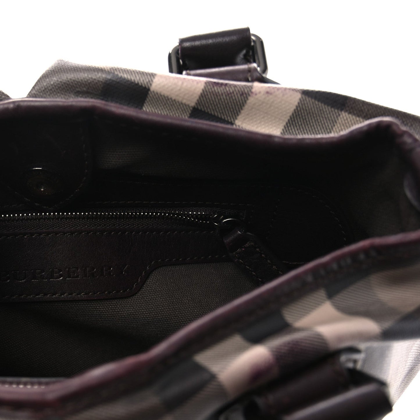 Burberry Smoked Check Small Northfield Tote Plum
