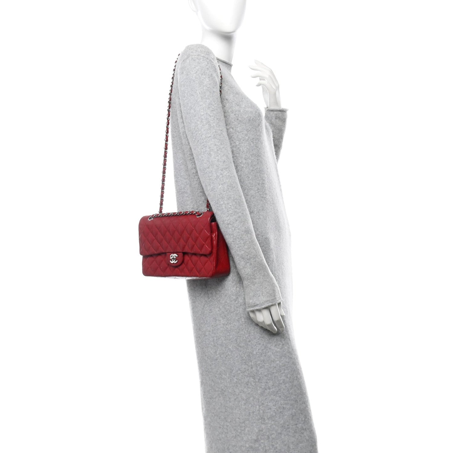 Chanel Caviar Quilted Medium Double Flap Red