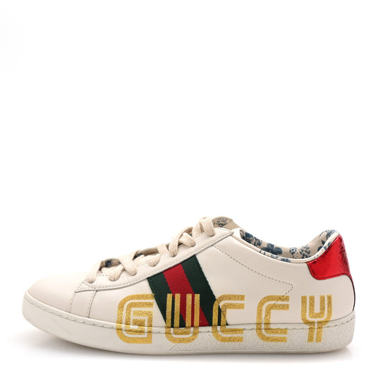 Gucci X SEGA Calfskin Ayers Web Guccy Womens Ace Sneakers 37 White