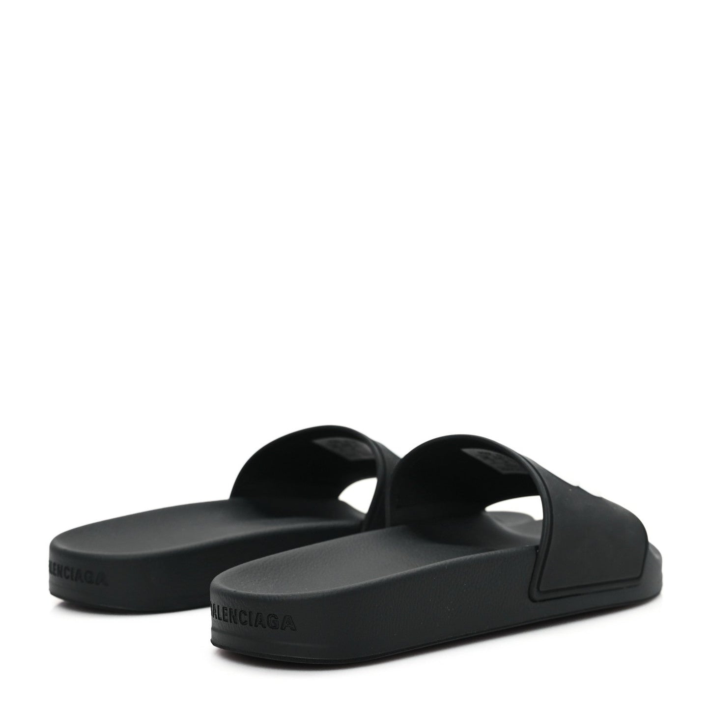 Balenciaga Rubber Womens BB Pool Slide Sandals 36 Black