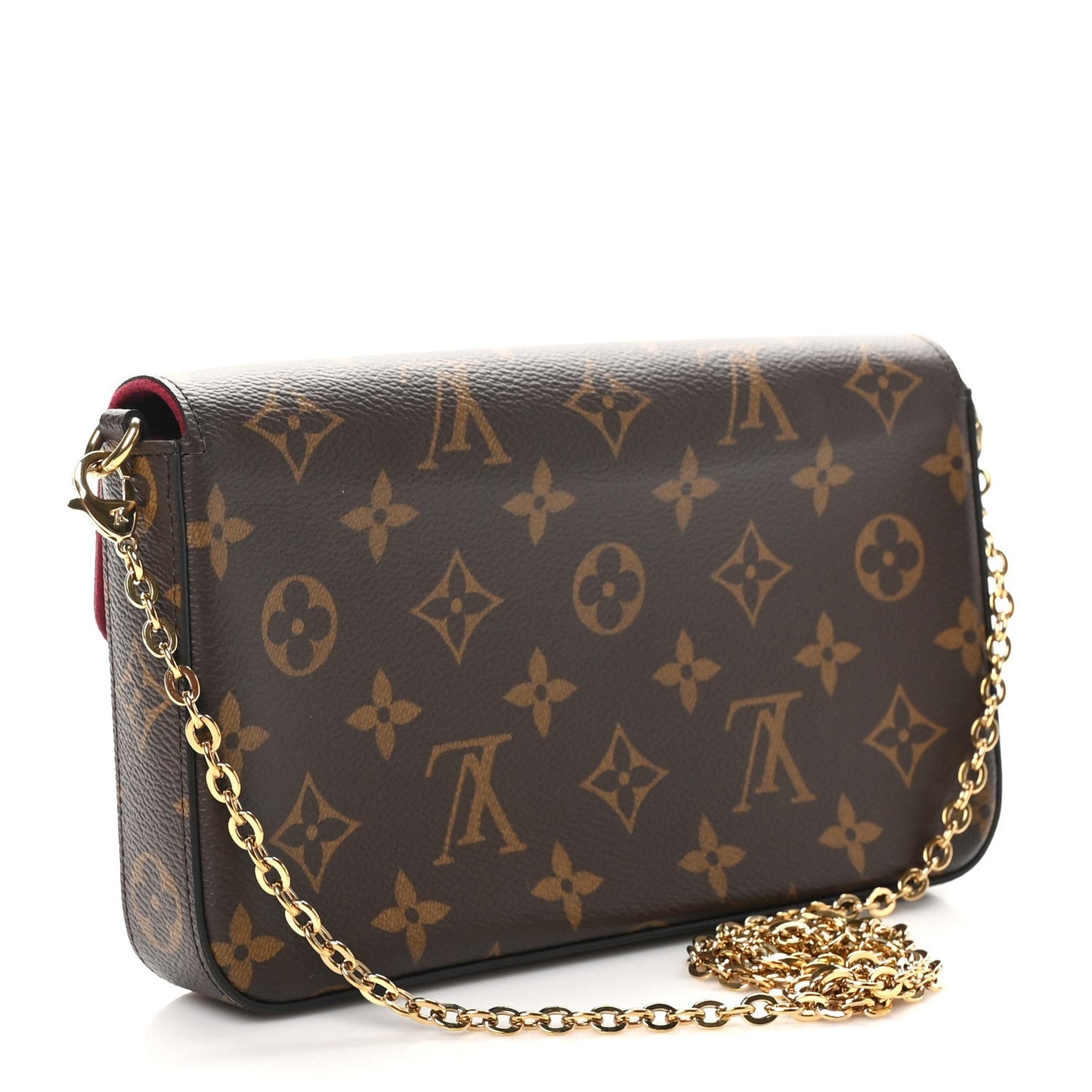 Louis Vuitton Monogram Pochette Felicie Chain Wallet Fuchsia