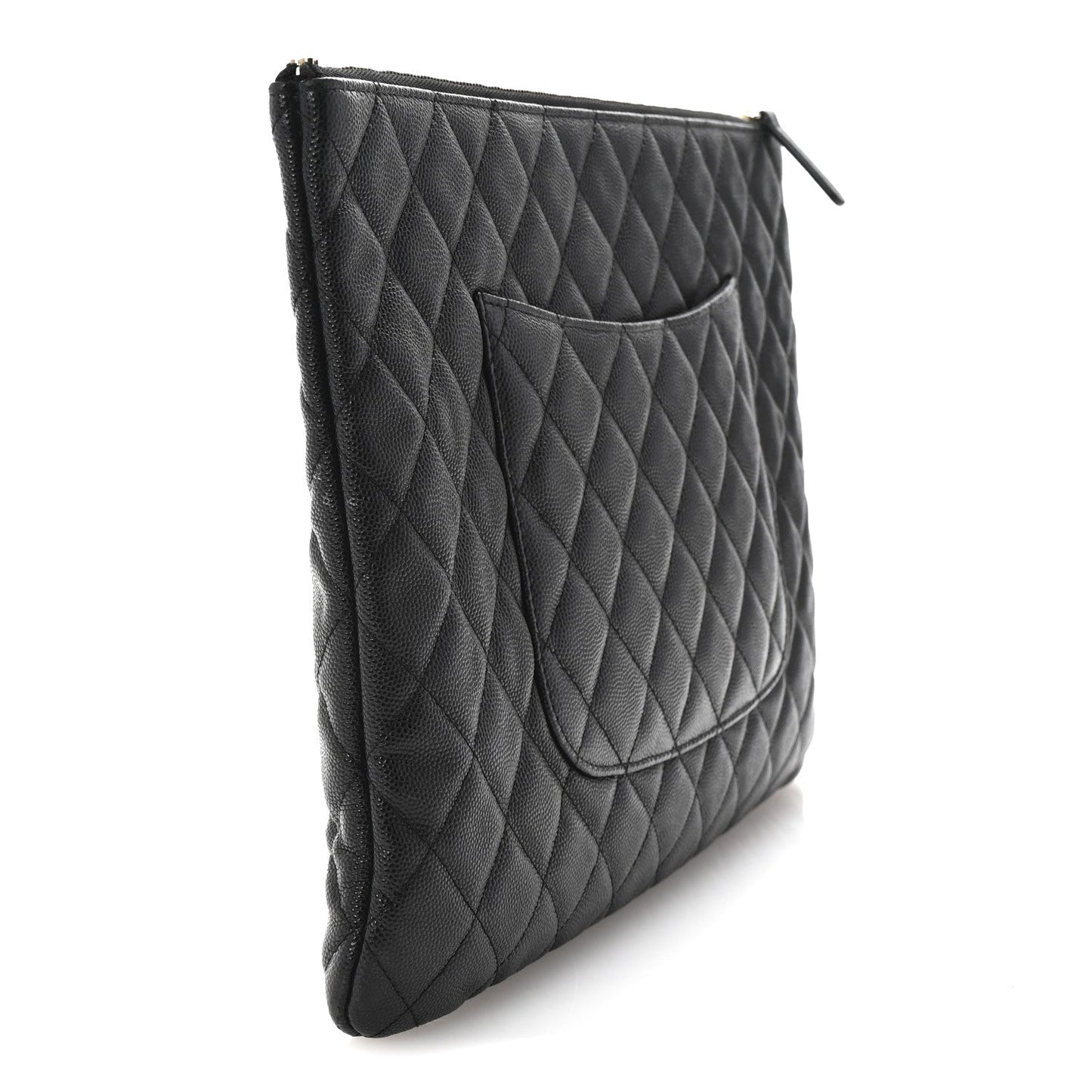 Chanel Caviar Quilted Large Cosmetic Case Black