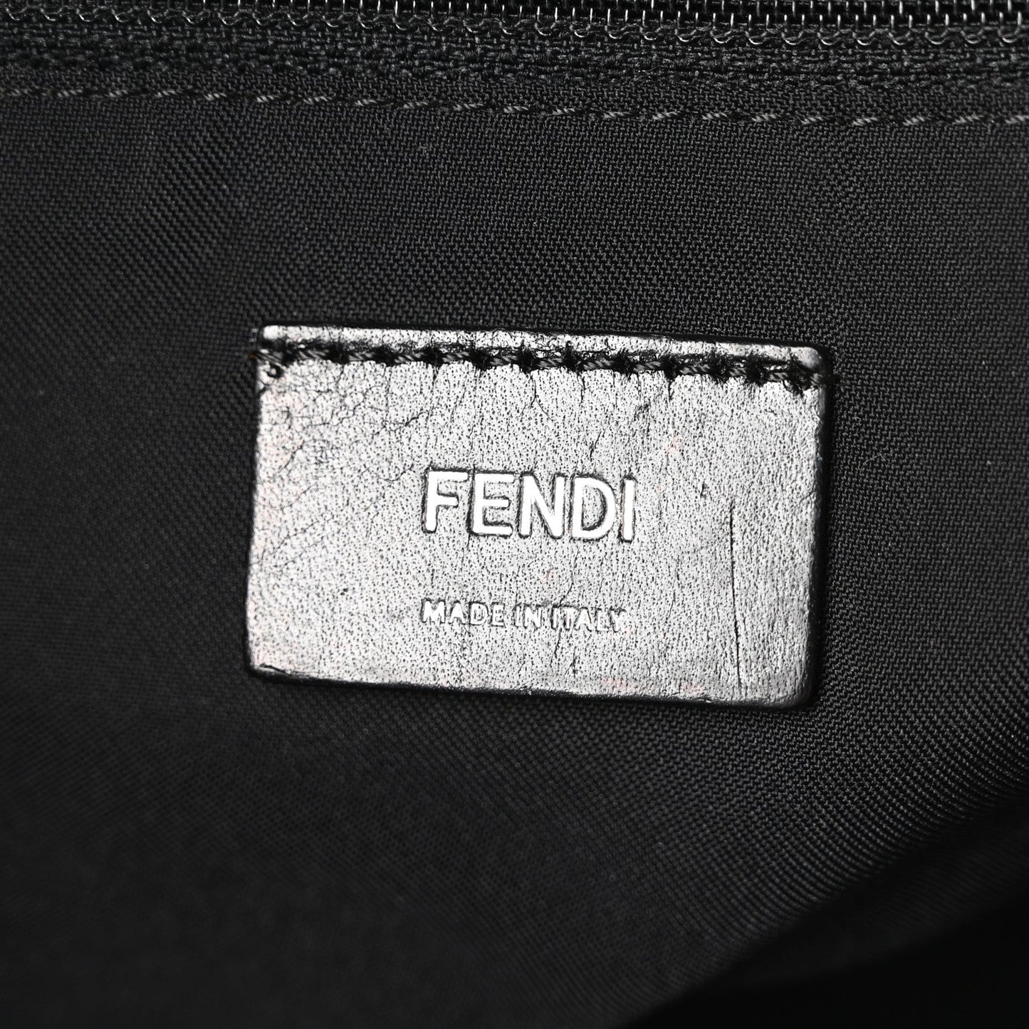 Fendi Nylon Vitello Elite Monster Eyes Rounded Backpack Black Yellow
