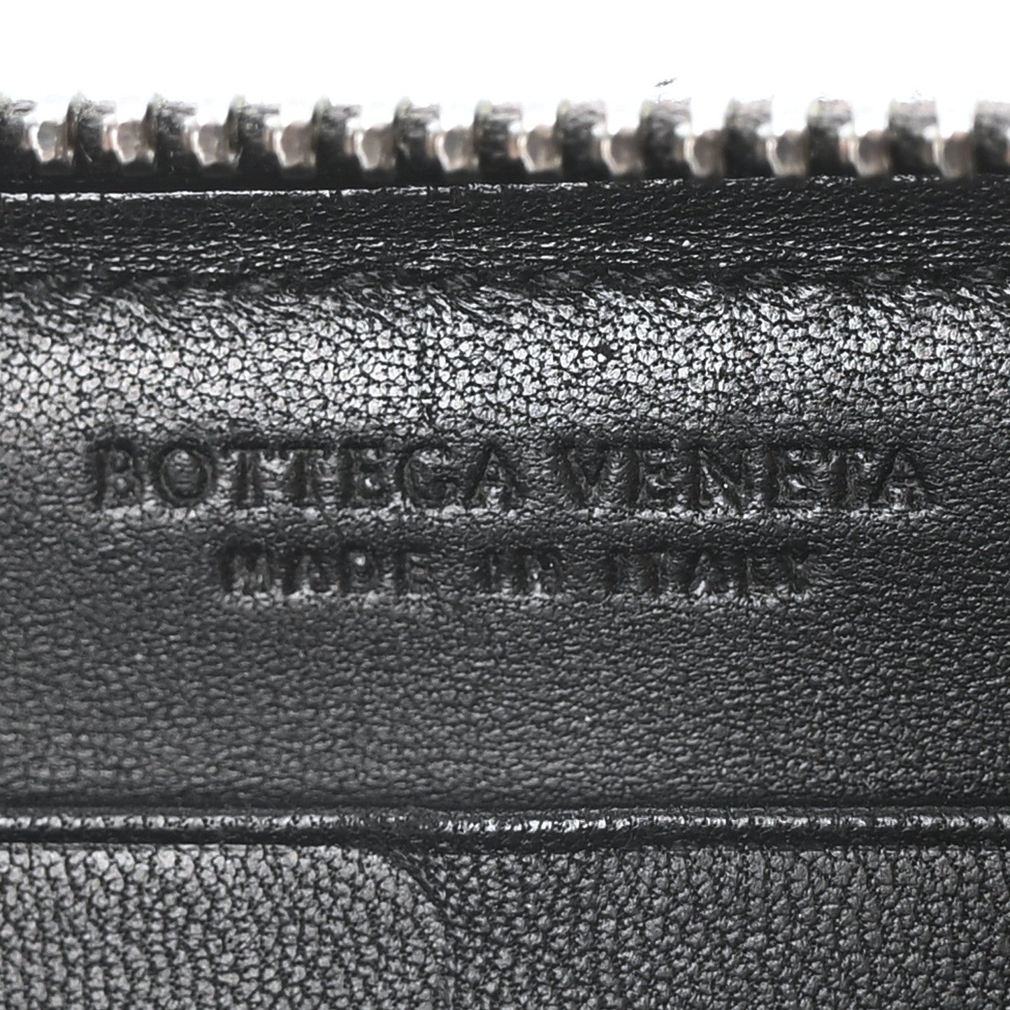 Bottega Veneta Nappa Intrecciato Dot Zip Around Wallet Black Grey