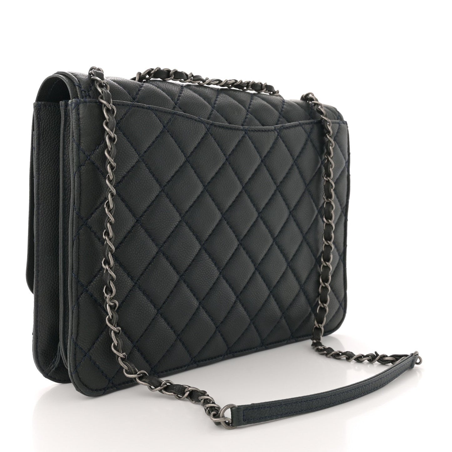 Chanel Caviar Quilted Flap With Chain Blue