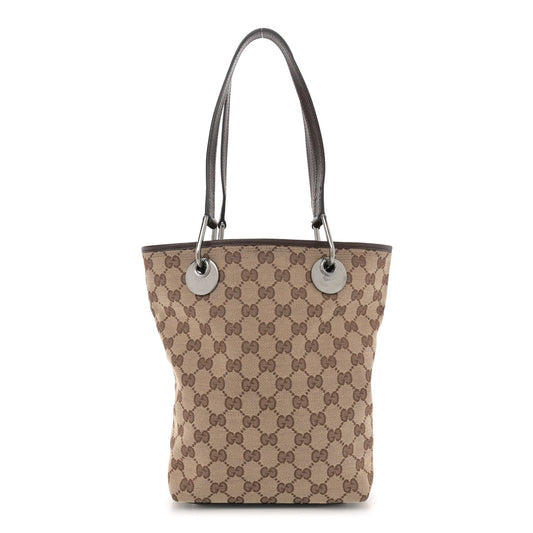 Gucci Monogram Small Eclipse Tote Brown