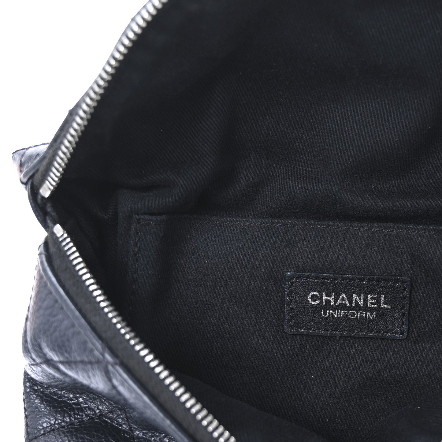 Chanel Grained Calfskin Quilted Waist Belt Bag Black