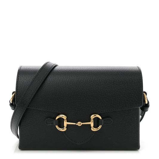 Gucci Calfskin Horsebit 1955 Shoulder Bag Black