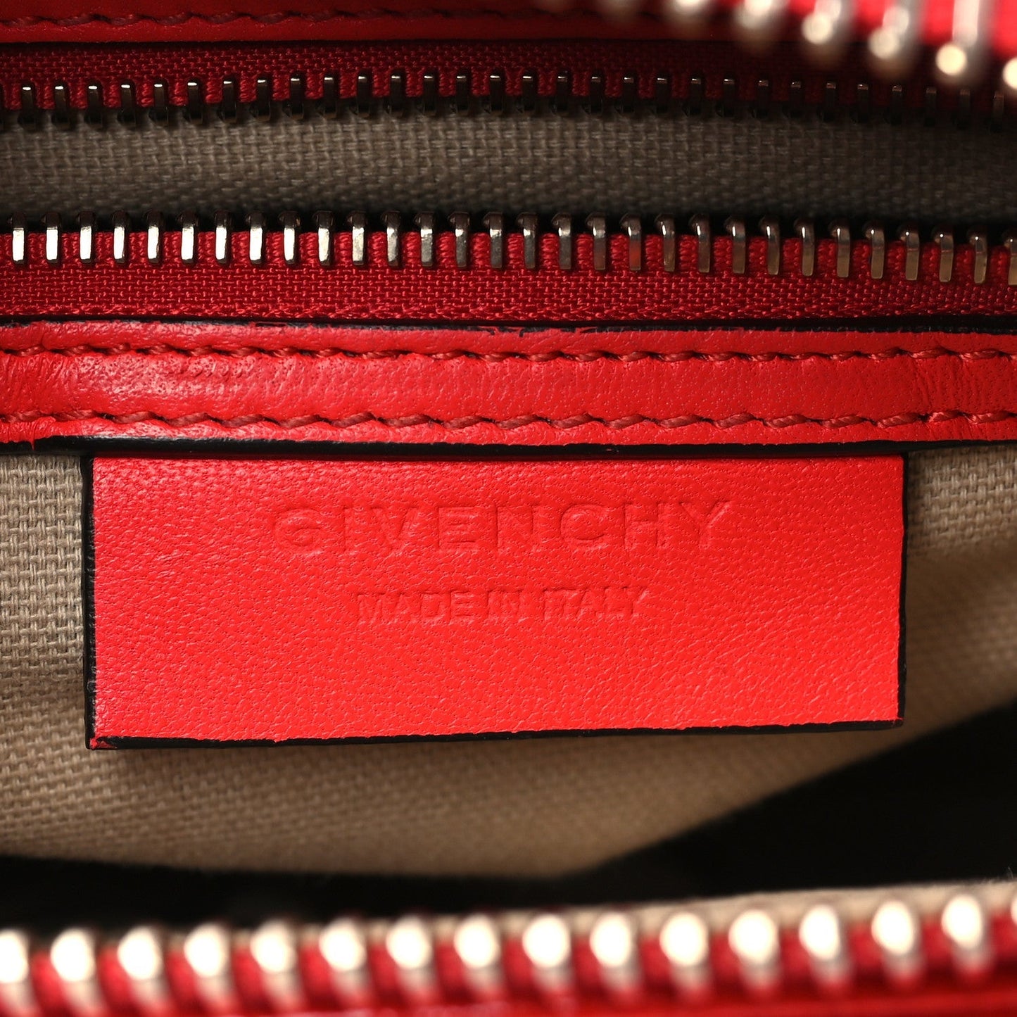 Givenchy Calfskin Crocodile Embossed Mini Antigona Red