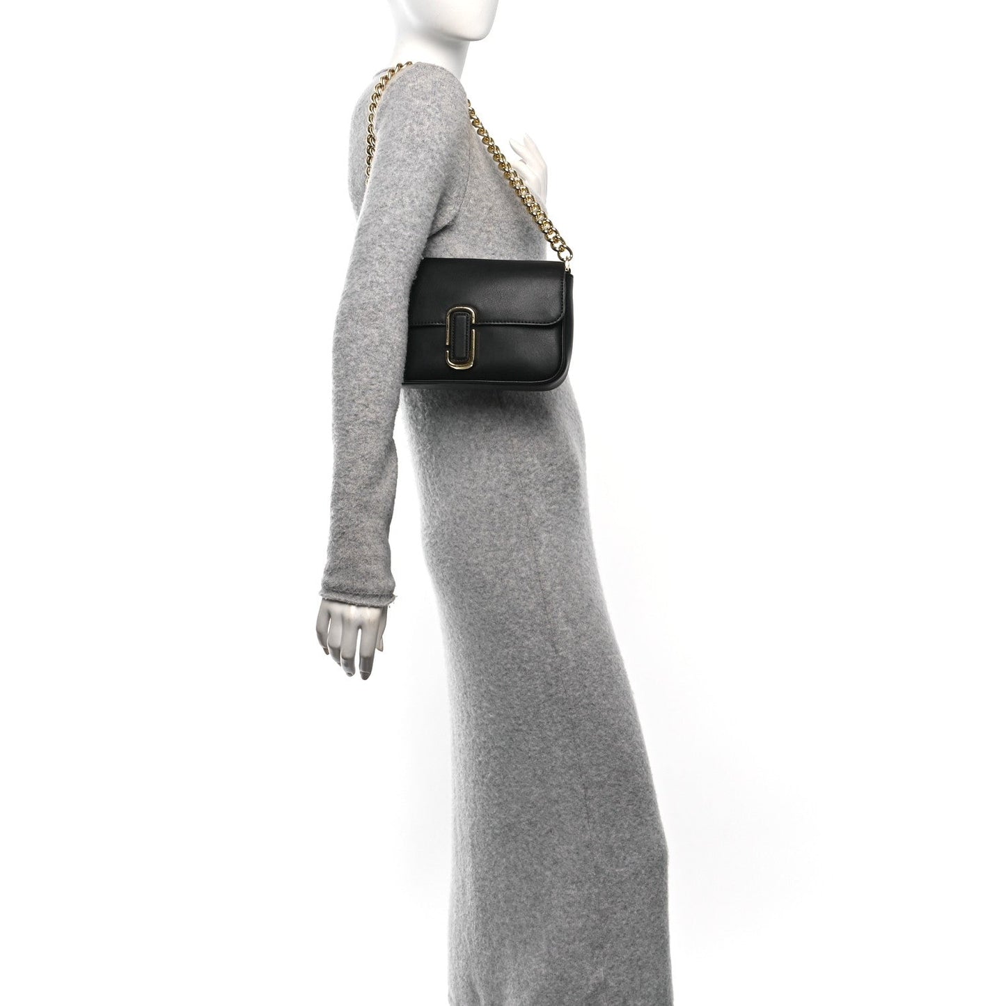 Marc Jacobs Calfskin The J Marc Shoulder Bag Black