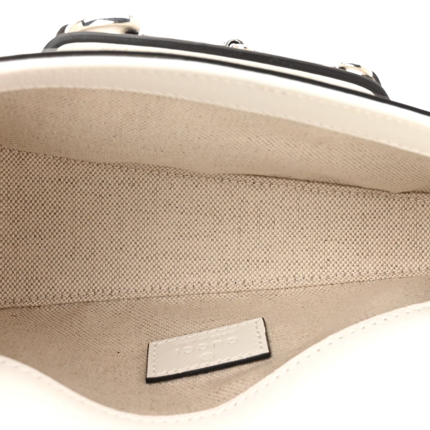 Gucci Calfskin Mini Horsebit 1955 Asymmetric Shoulder Bag Great White
