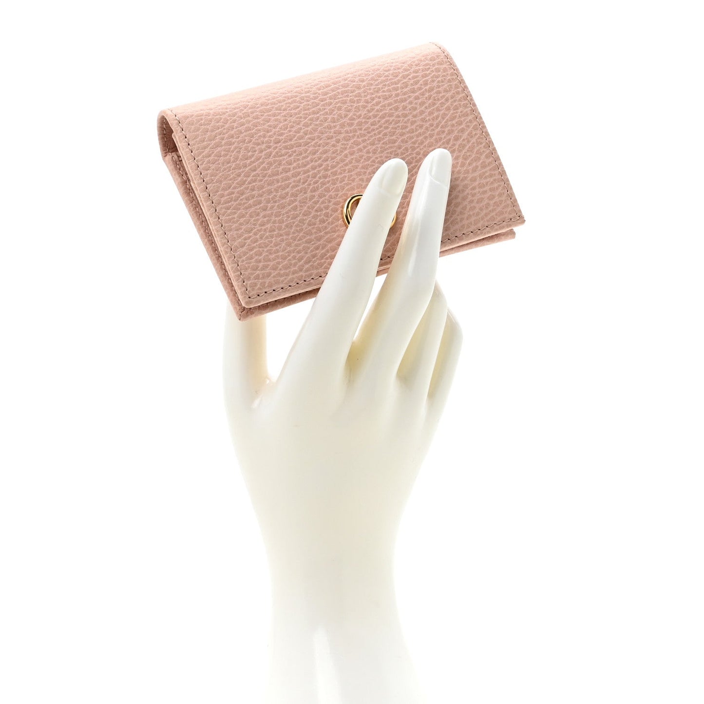Gucci Dollar Calfskin GG Marmont Card Case Perfect Pink