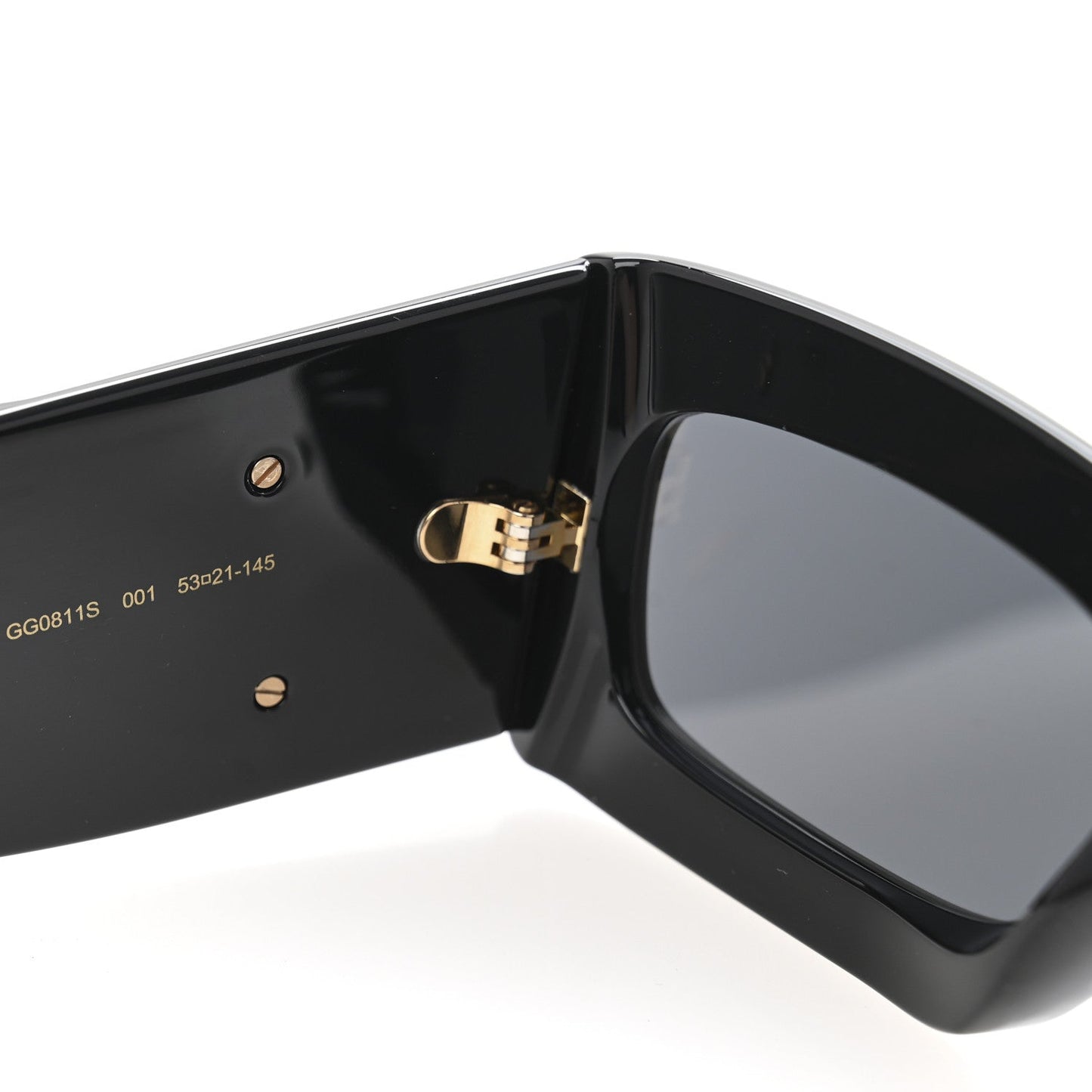 Gucci Oversized Rectangular Acetate Frame GG Marmont Logo Sunglasses GG0811S Black