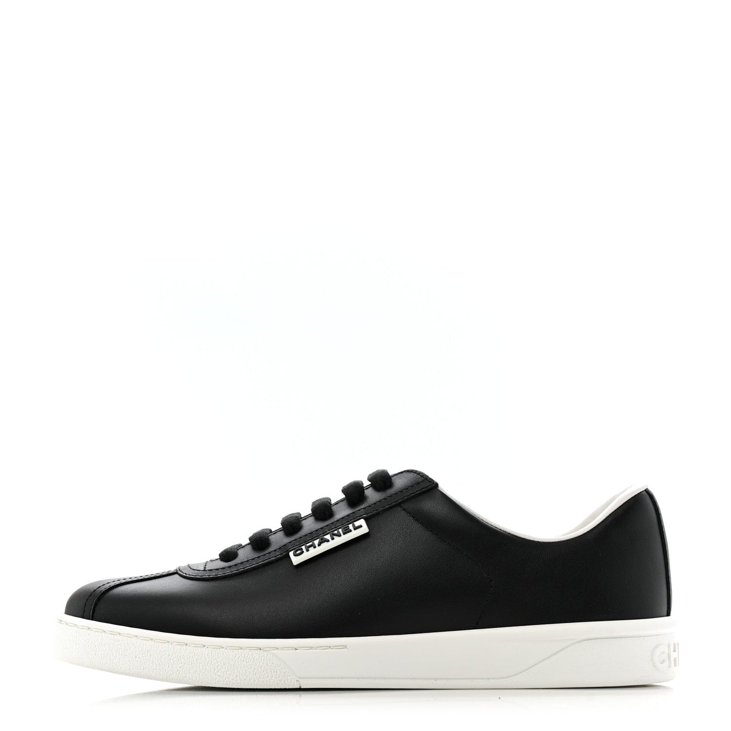 Chanel Calfskin CC Womens Sneakers 38 Black