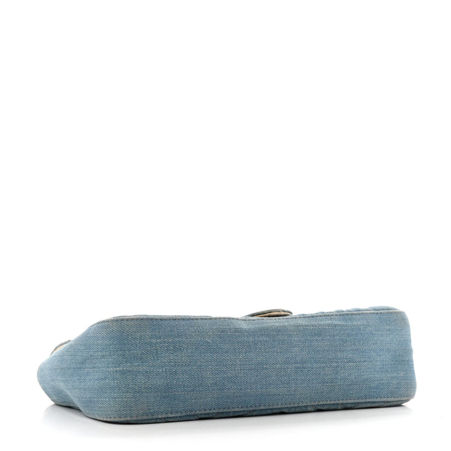 Gucci Denim Matelasse Small Pearly GG Marmont Shoulder Bag Blue