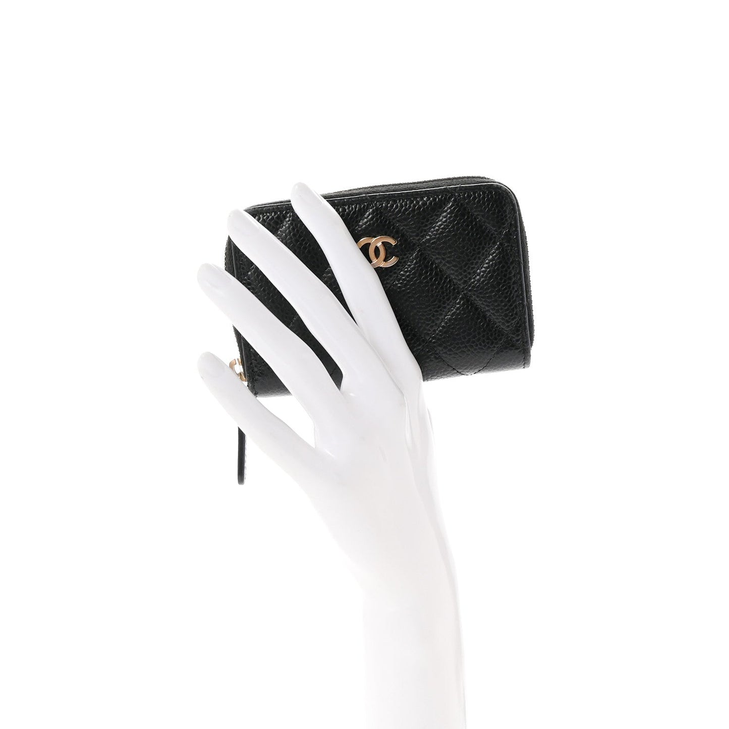 Chanel Caviar Quilted Zip Coin Purse Black