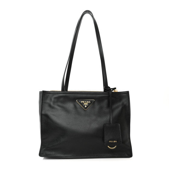 Prada Glace Calfskin Tote Black