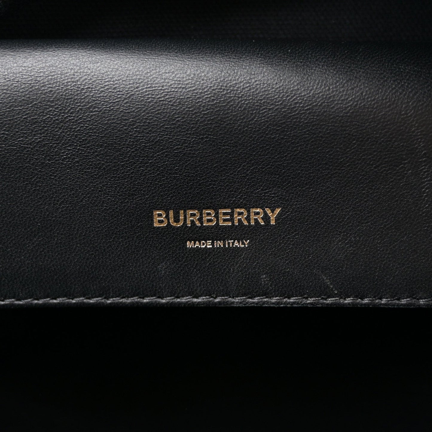 Burberry Smooth Calfskin Paneled Medium Cube Bowling Bag Black