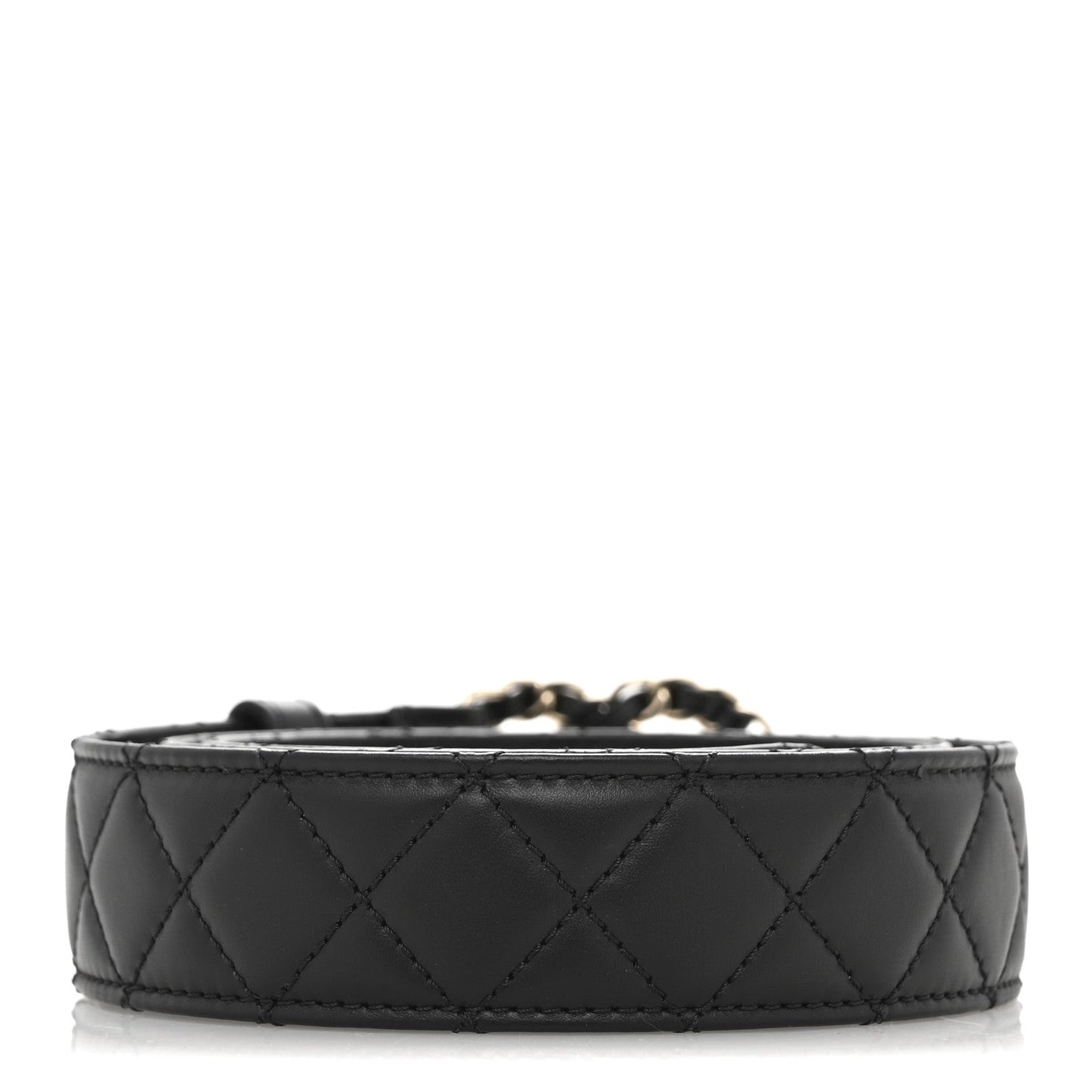 Chanel Calfskin Quilted CC Chain Belt 80 32 Black