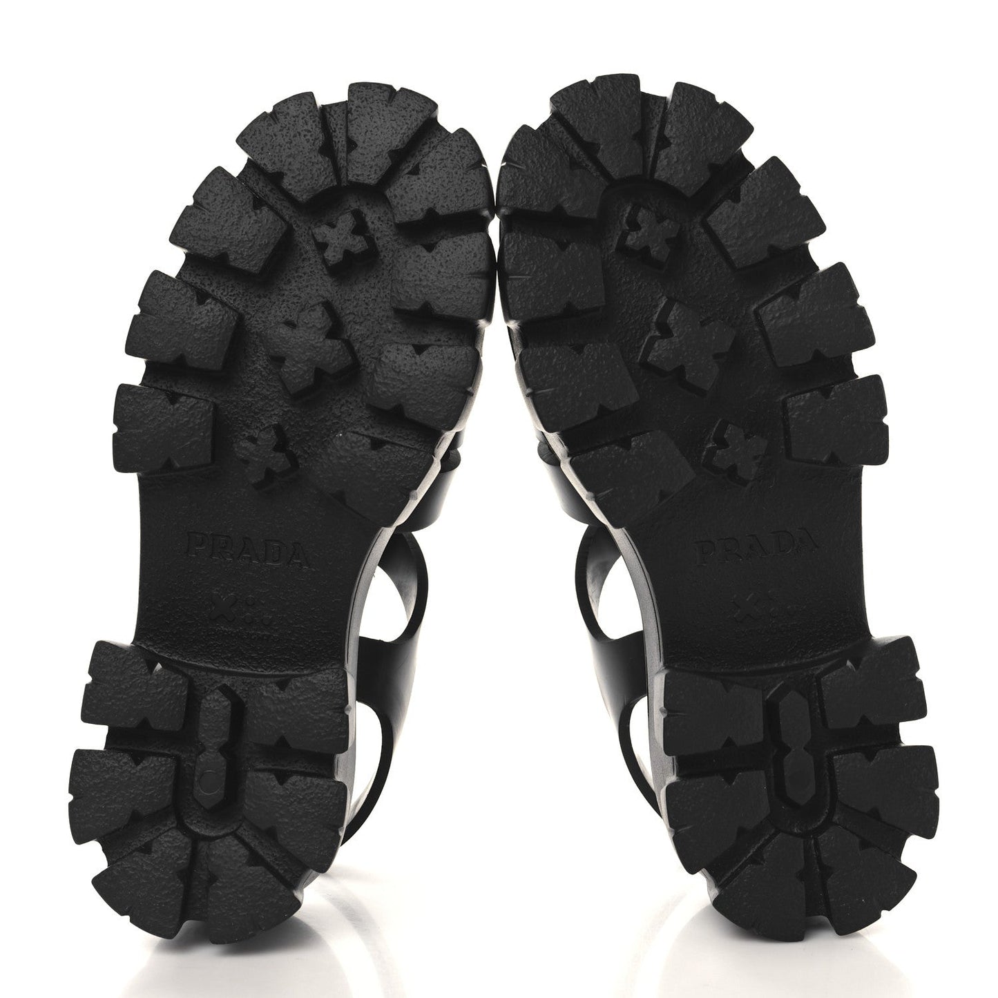 Prada Foam Rubber Triangle Logo Monolith 55mm Cage Sandals 36 Black