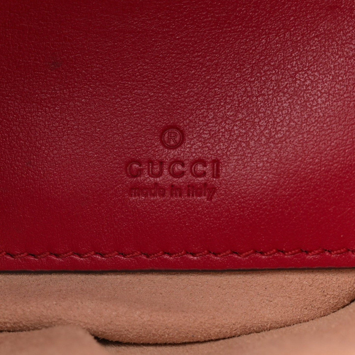 Gucci Calfskin Matelasse Mini GG Marmont 2.0 Bucket Bag Hibiscus Red