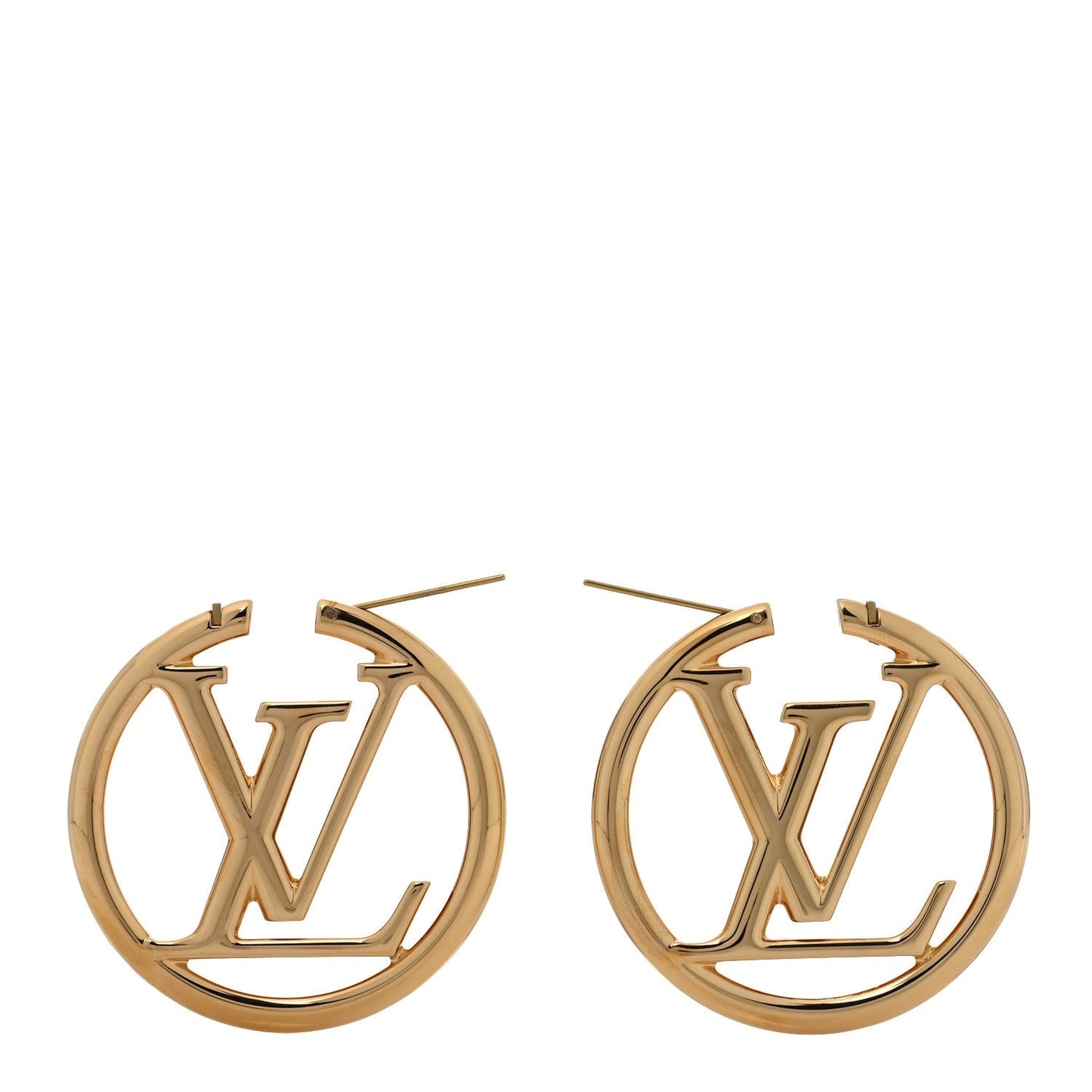 Louis Vuitton Metal Louise Hoop Earrings Gold