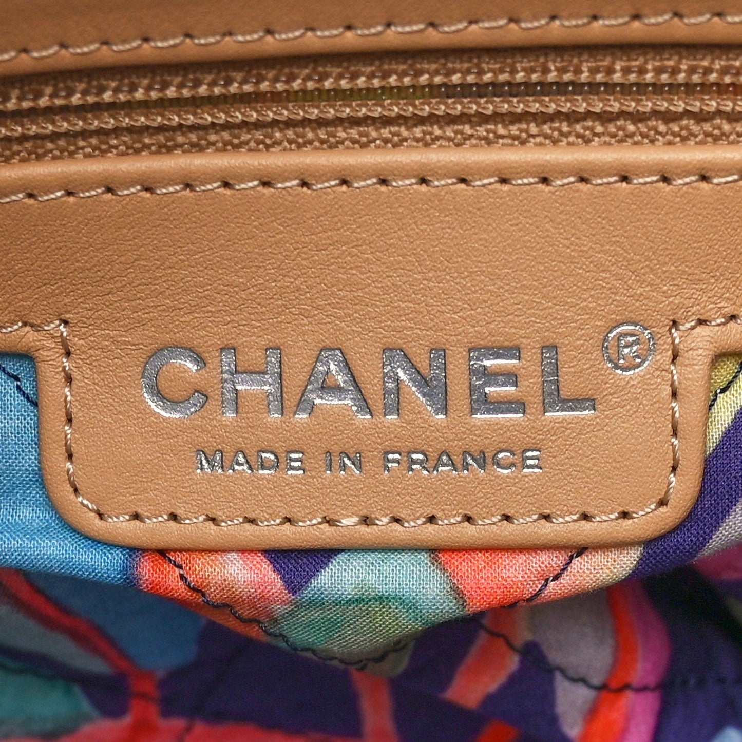 Chanel Canvas Quilted Jungle Jeans Tote White Multicolor