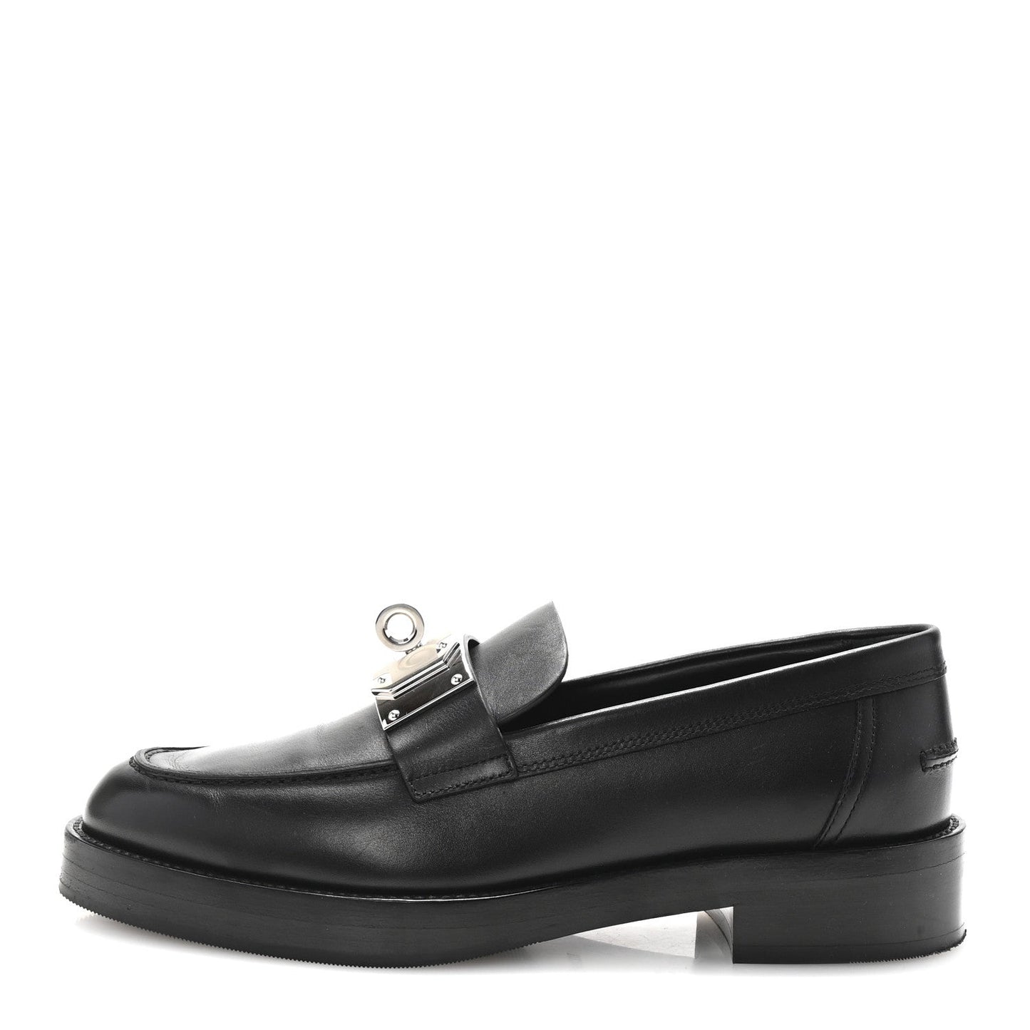 Hermes Calfskin Womens Hot Loafer 38 Black