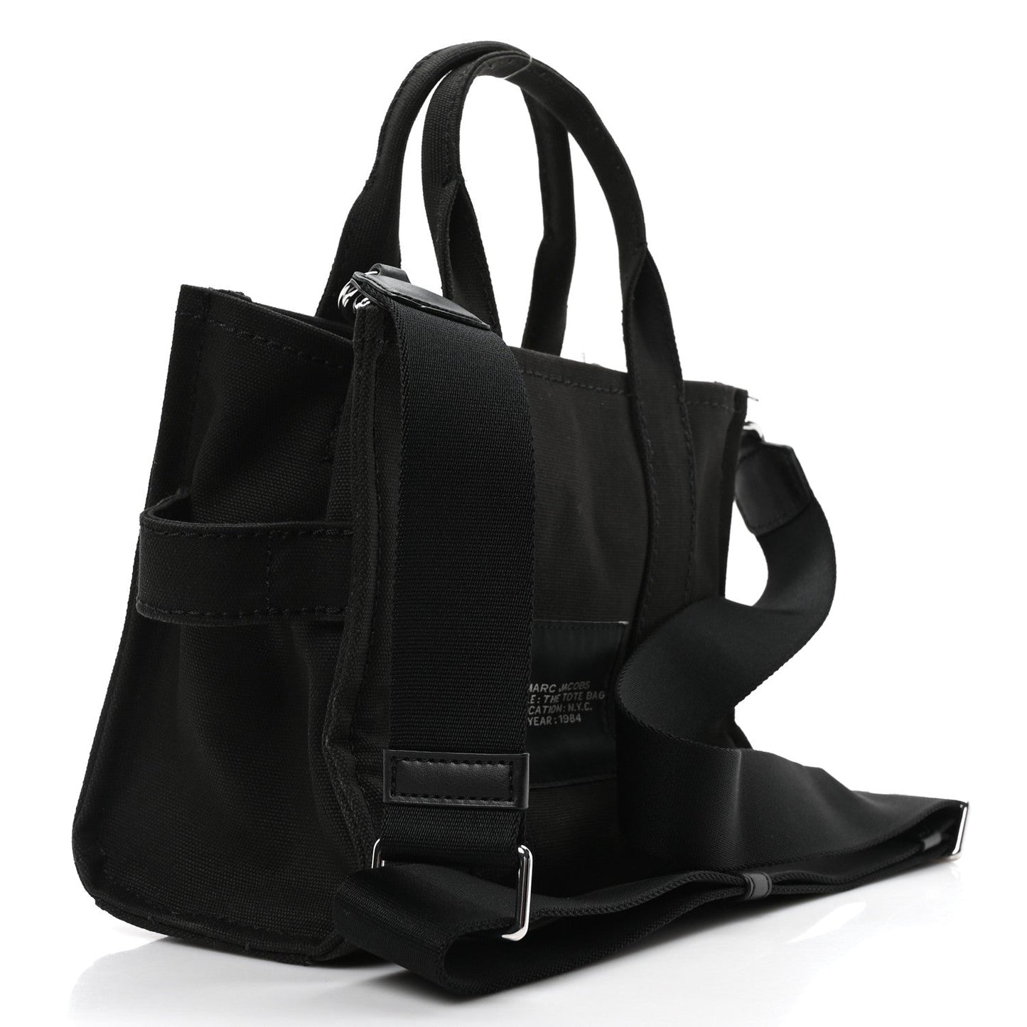 Marc Jacobs Cotton Canvas Small The Traveler Tote Bag Black
