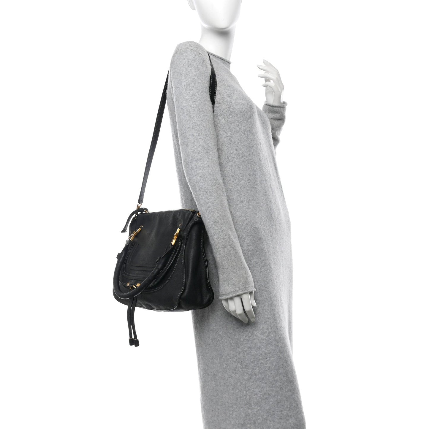 Chloe Calfskin Medium Marcie Satchel Black