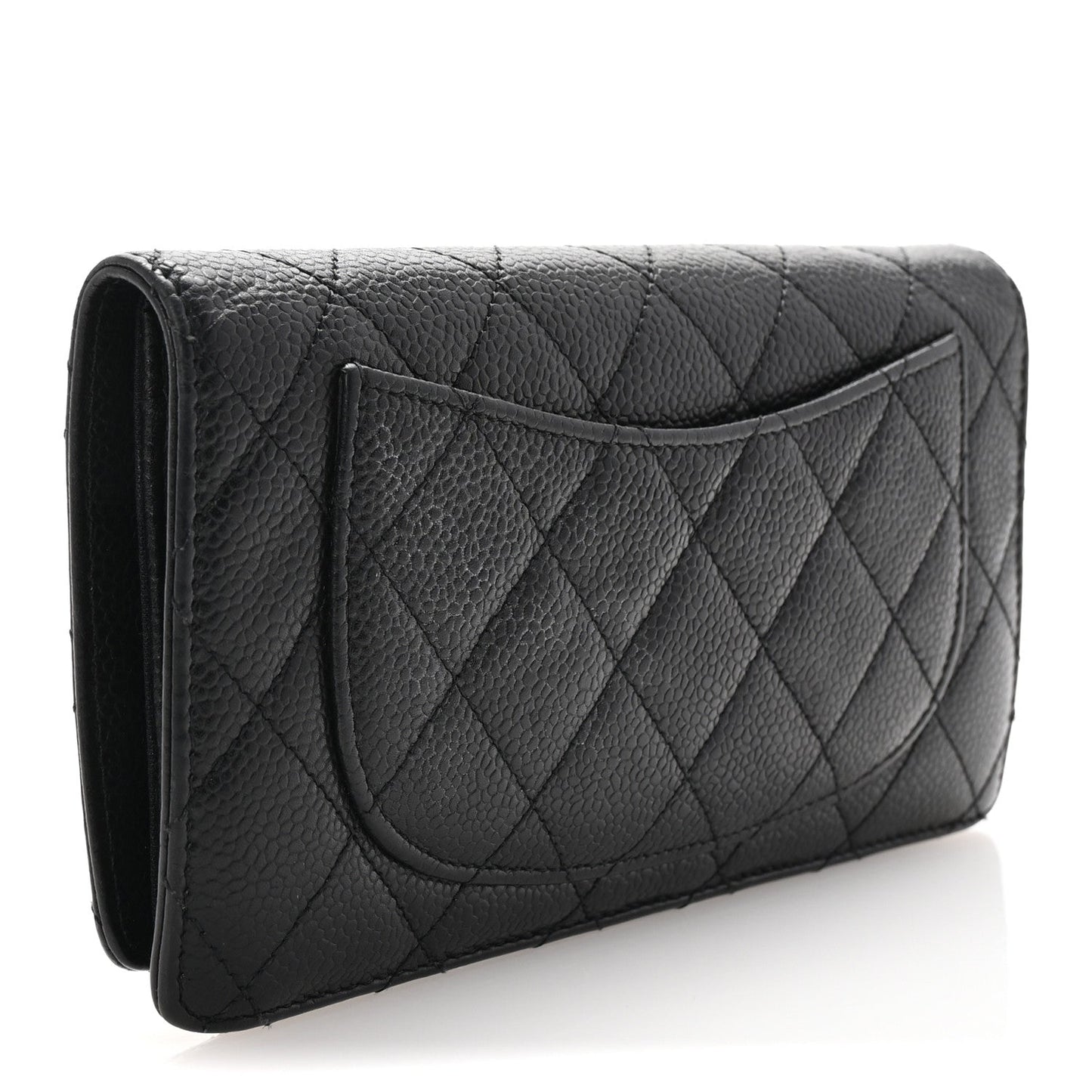 Chanel Caviar Quilted Yen Wallet Black