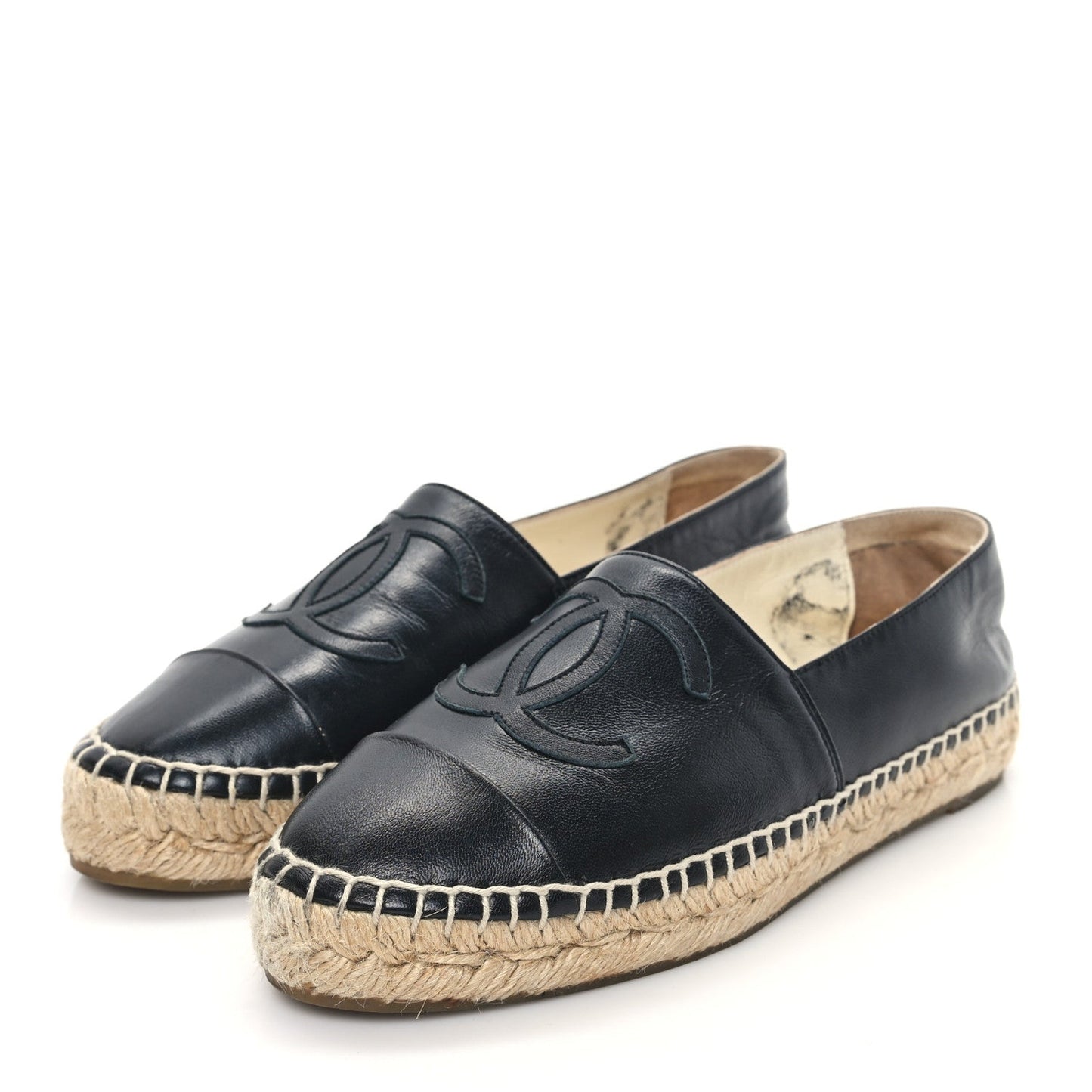 Chanel Lambskin CC Espadrilles 35 Black