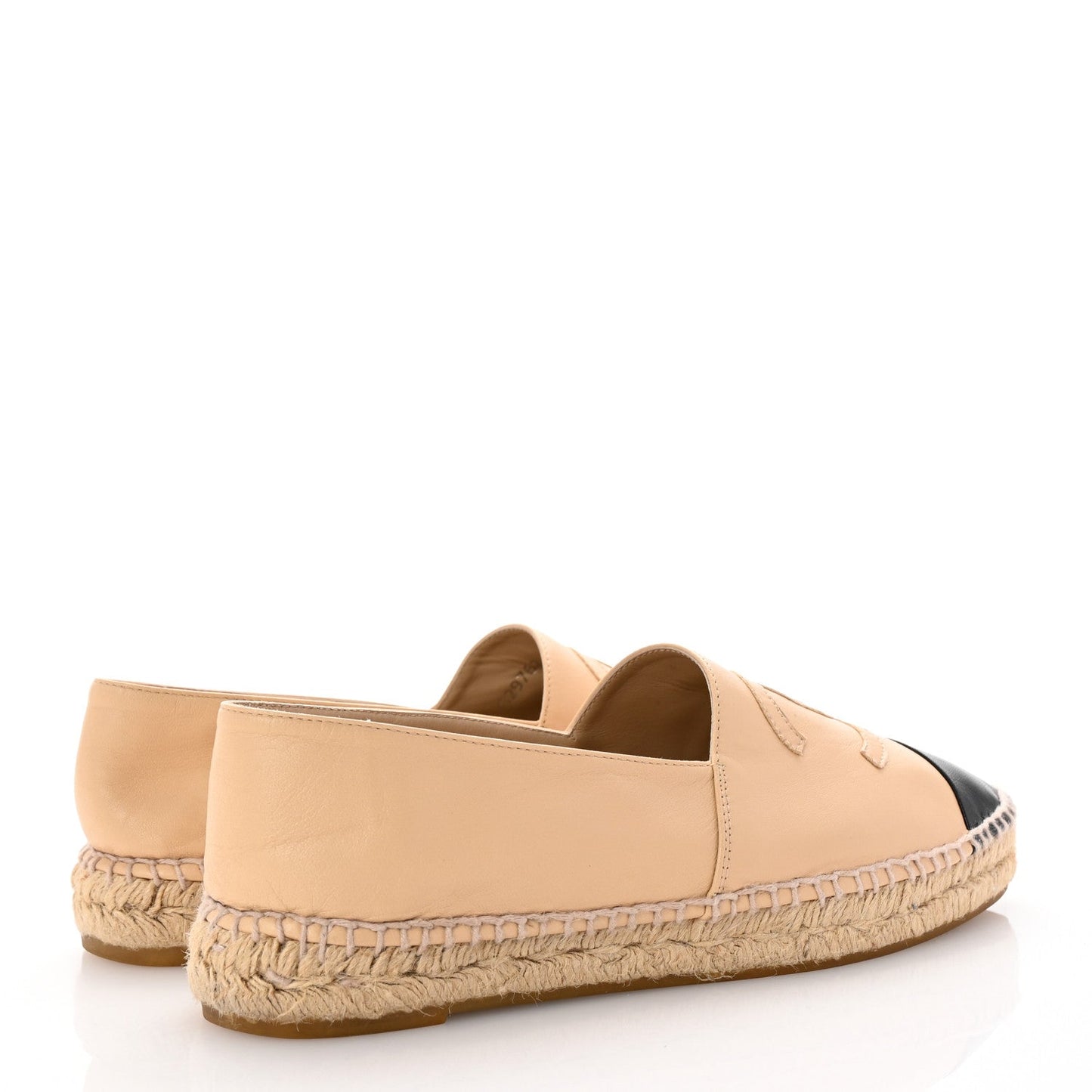 Chanel Lambskin CC Espadrilles 40 Beige Black