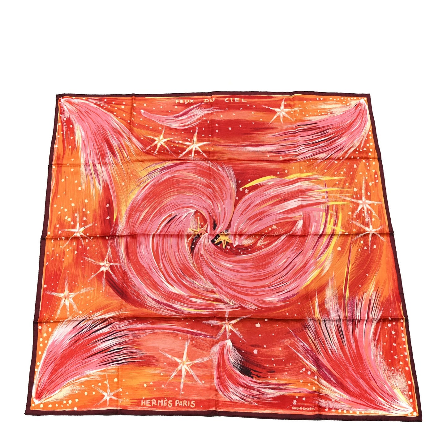 Hermes Silk Feux Du Ciel Scarf 90