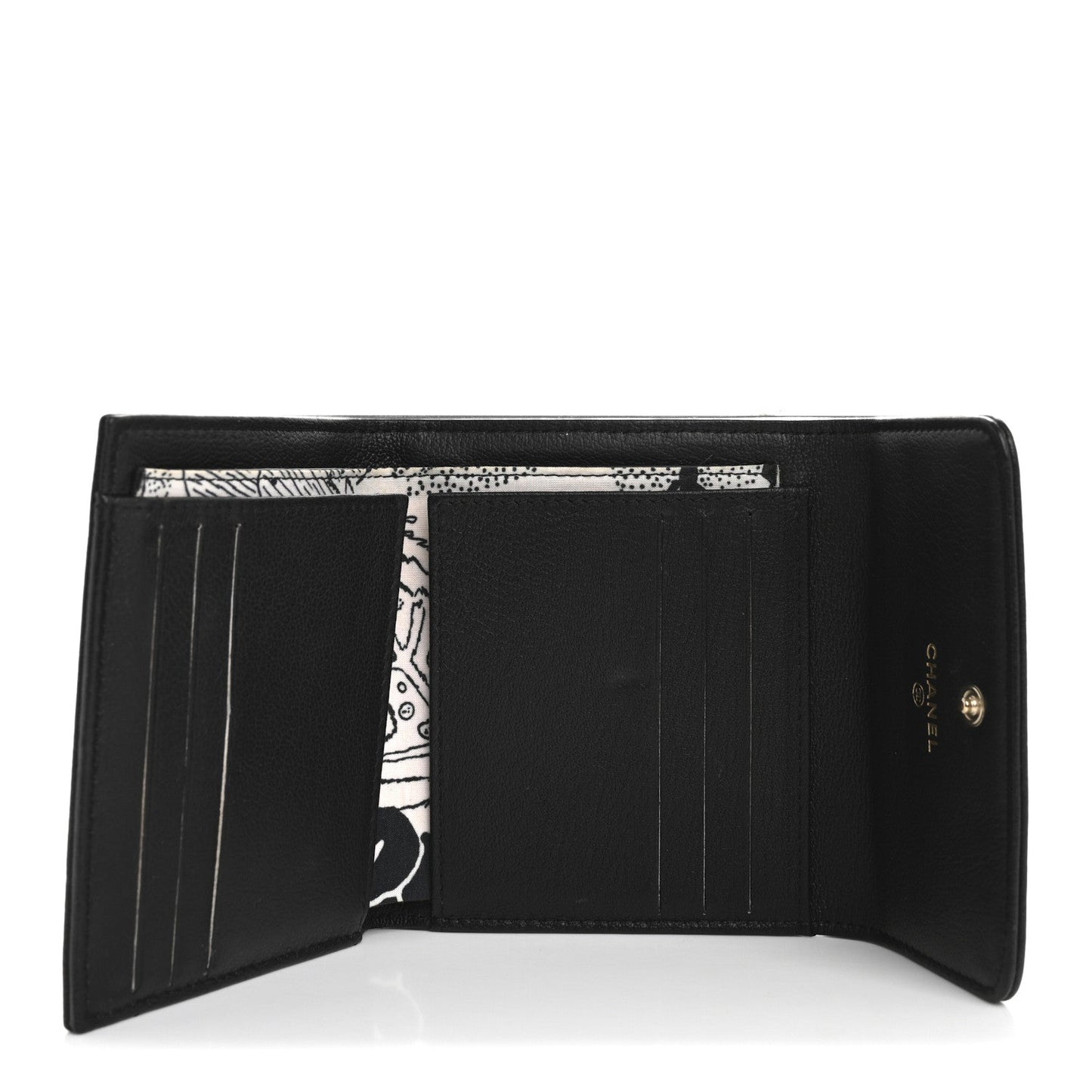Chanel Goatskin CC Compact Flap Wallet Black