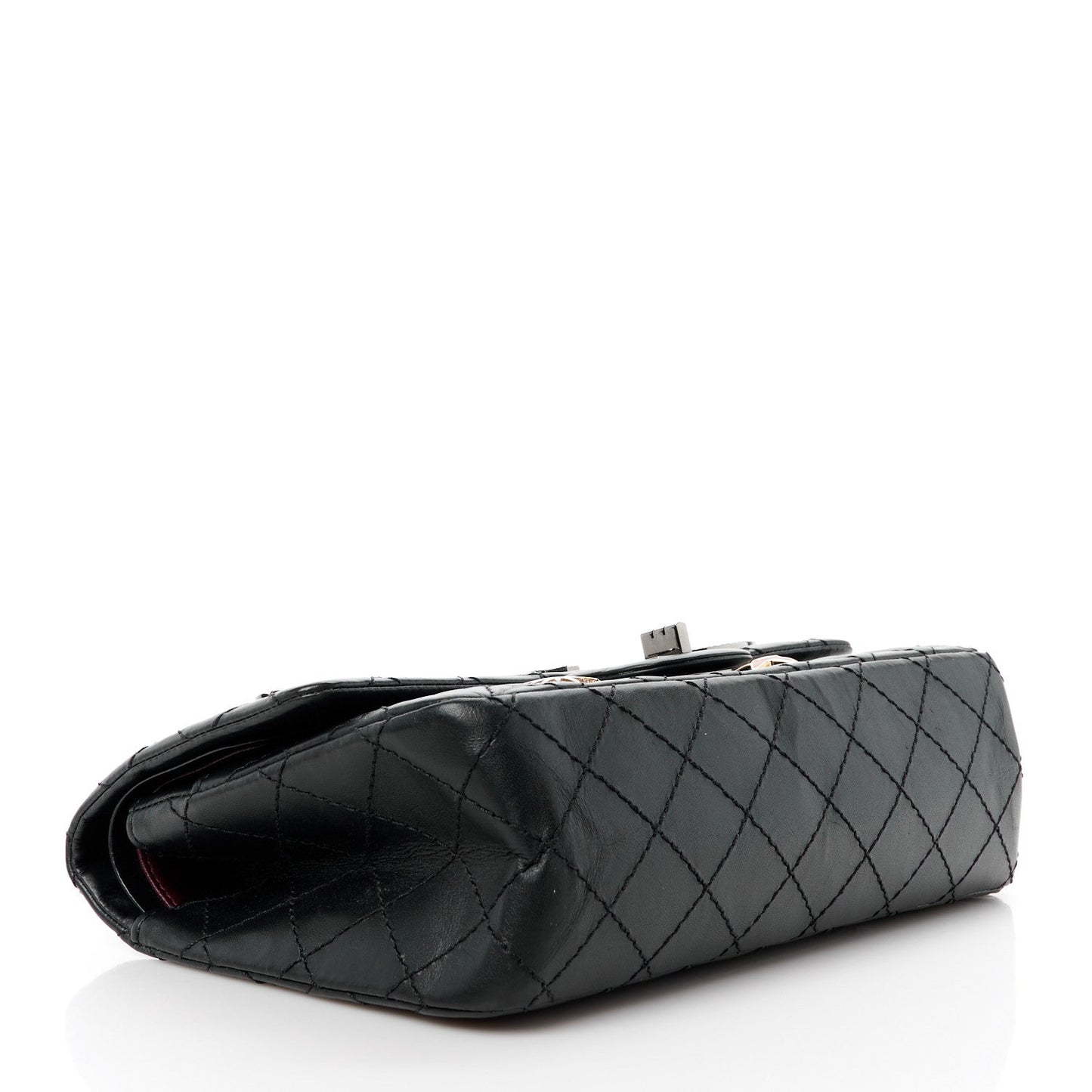 Chanel Aged Calfskin Space Charms 2.55 Reissue 225 Flap Black