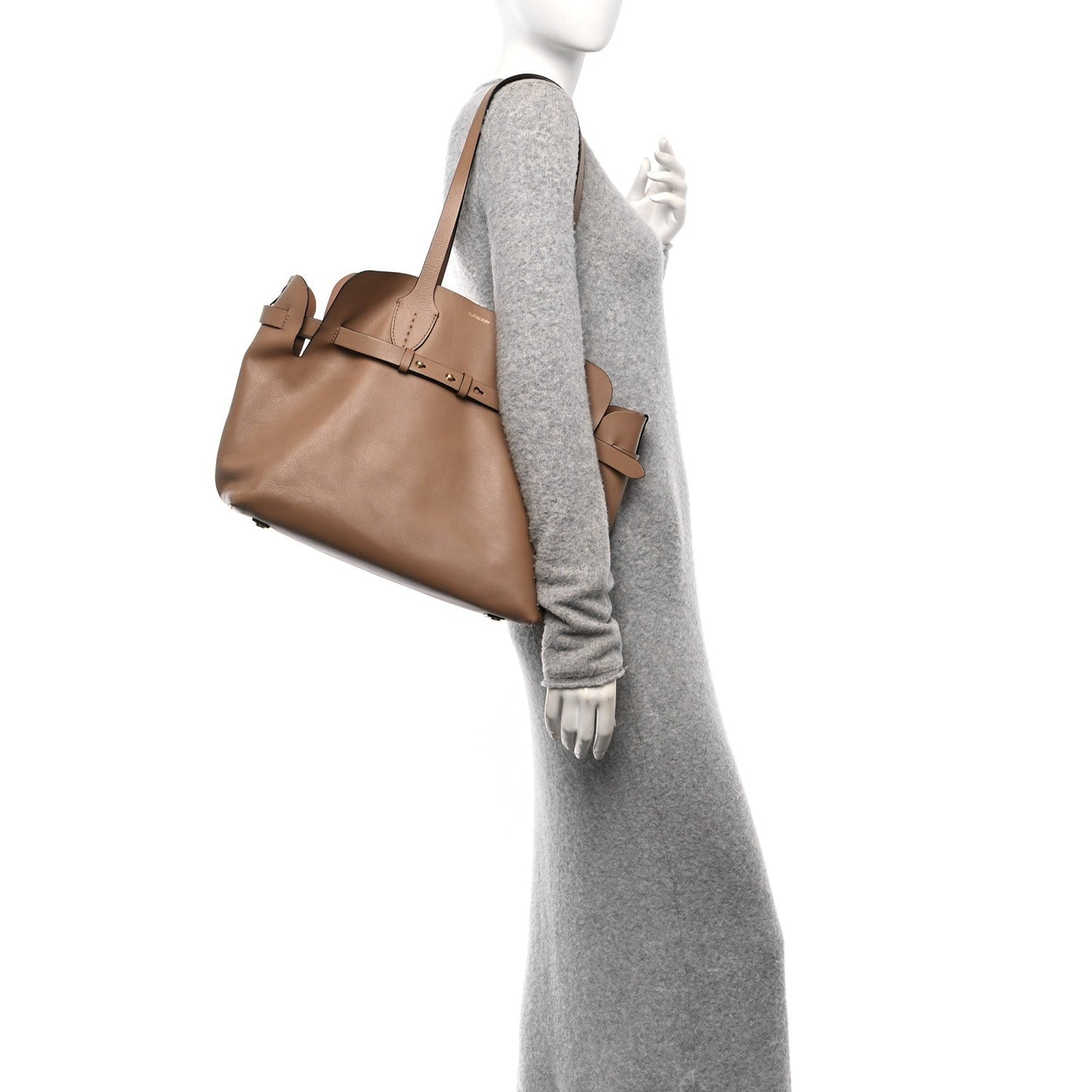 Burberry Soft Smooth Calfskin Medium Tote Limestone