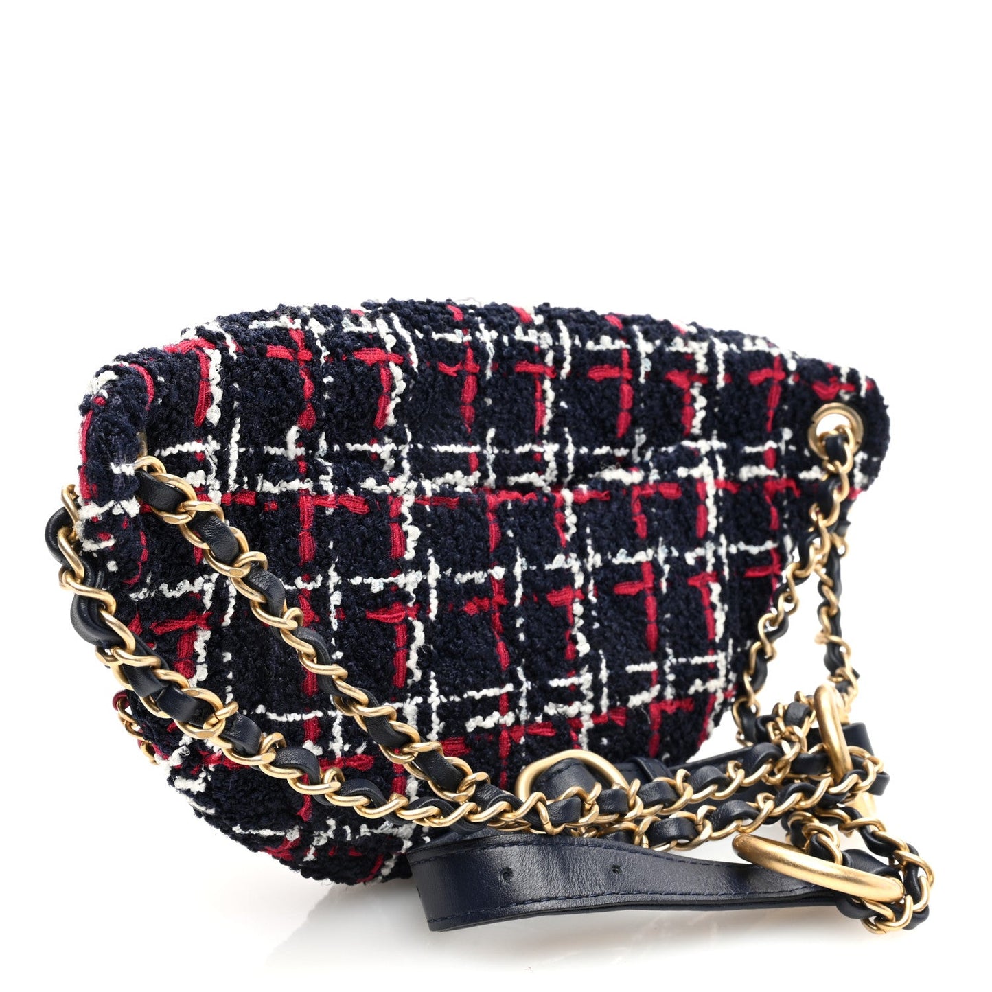 Chanel Tweed Quilted Chain 20s Signe Waist Bag Multicolor