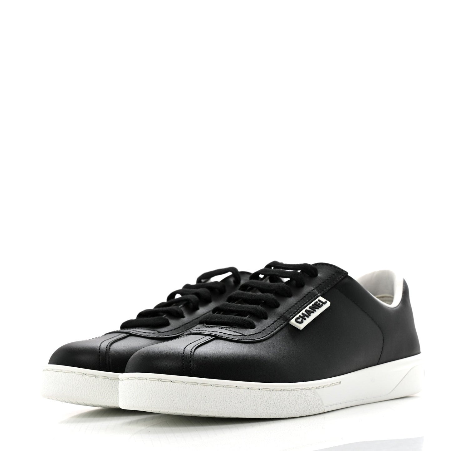 Chanel Calfskin CC Womens Sneakers 38 Black
