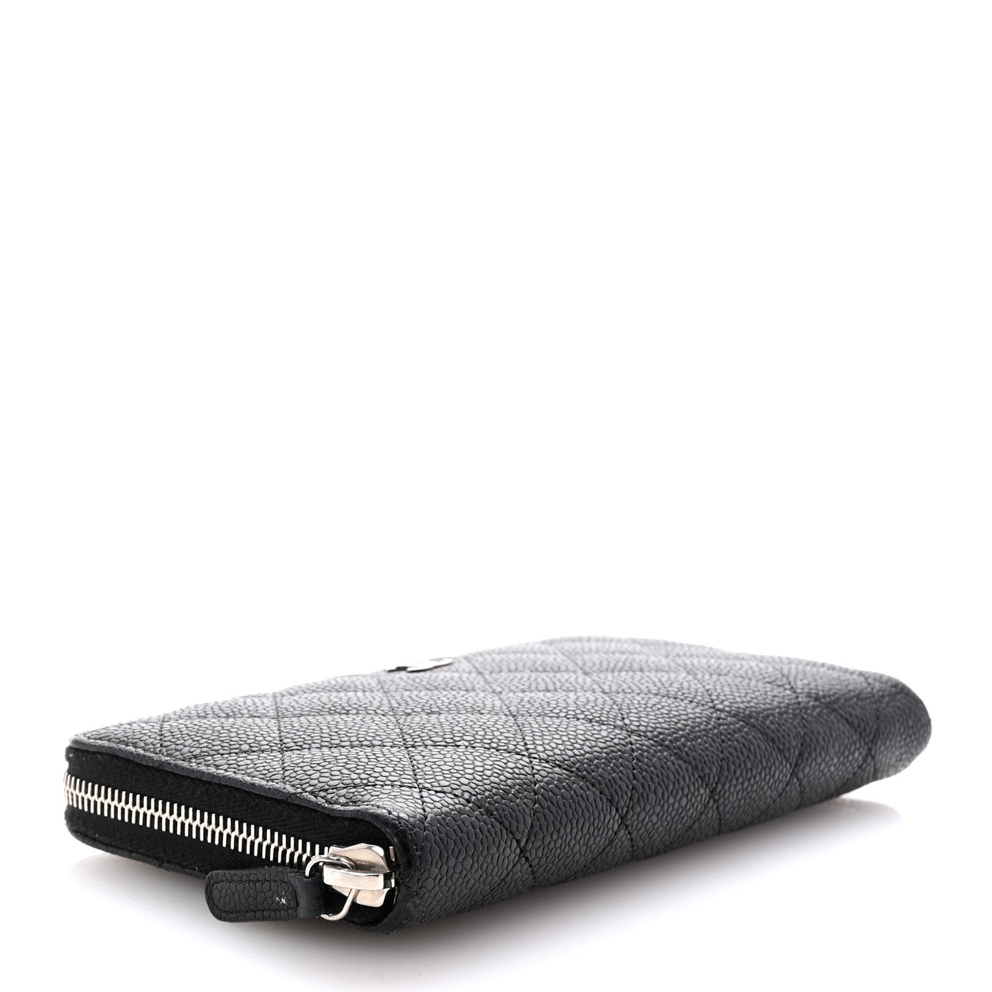 Chanel Caviar Quilted Large Gusset Zip Around Wallet Black