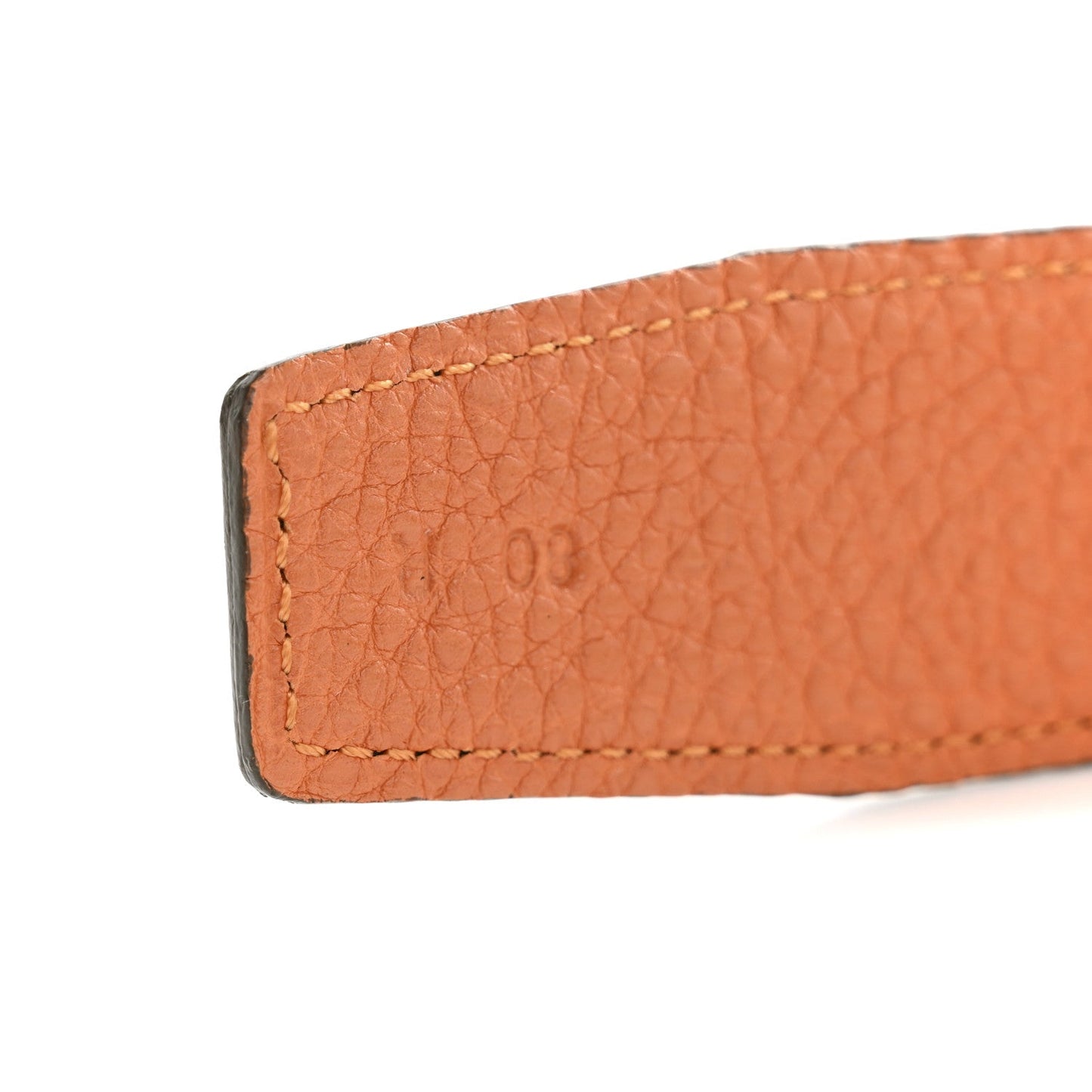 Hermes Box Togo 32mm H Belt 80 32 Black Orange